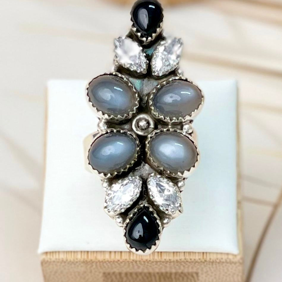Stargazer Moonstone Rings-Rings-Krush Kandy, Women's Online Fashion Boutique Located in Phoenix, Arizona (Scottsdale Area)