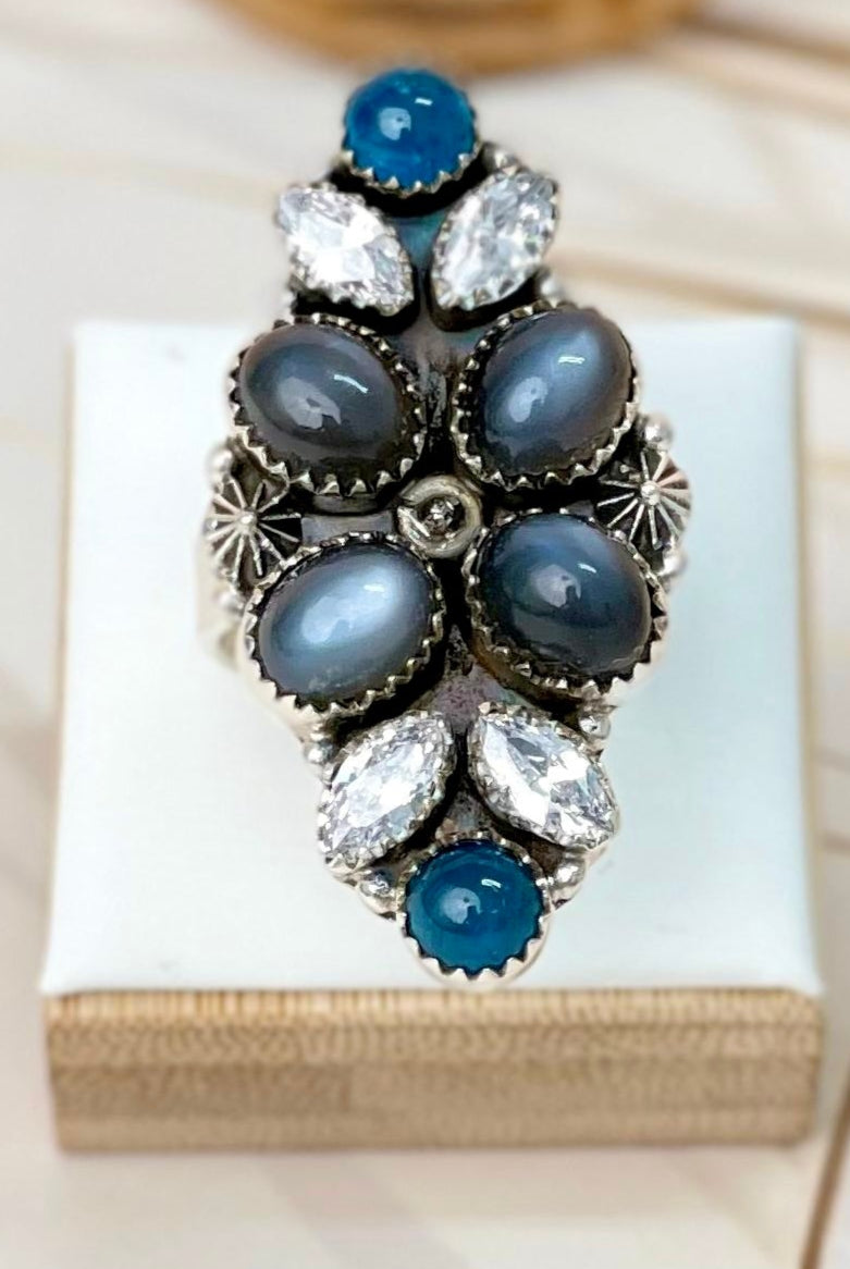 Stargazer Moonstone Rings-Rings-Krush Kandy, Women's Online Fashion Boutique Located in Phoenix, Arizona (Scottsdale Area)