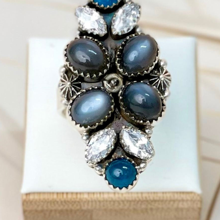 Stargazer Moonstone Rings-Rings-Krush Kandy, Women's Online Fashion Boutique Located in Phoenix, Arizona (Scottsdale Area)