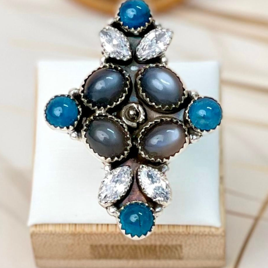 Stargazer Moonstone Rings-Rings-Krush Kandy, Women's Online Fashion Boutique Located in Phoenix, Arizona (Scottsdale Area)