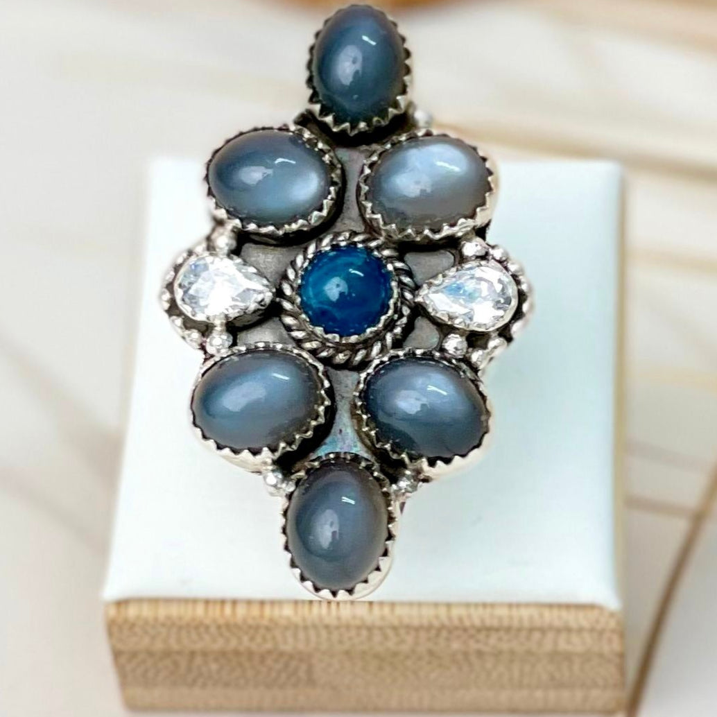 Stargazer Moonstone Rings-Rings-Krush Kandy, Women's Online Fashion Boutique Located in Phoenix, Arizona (Scottsdale Area)