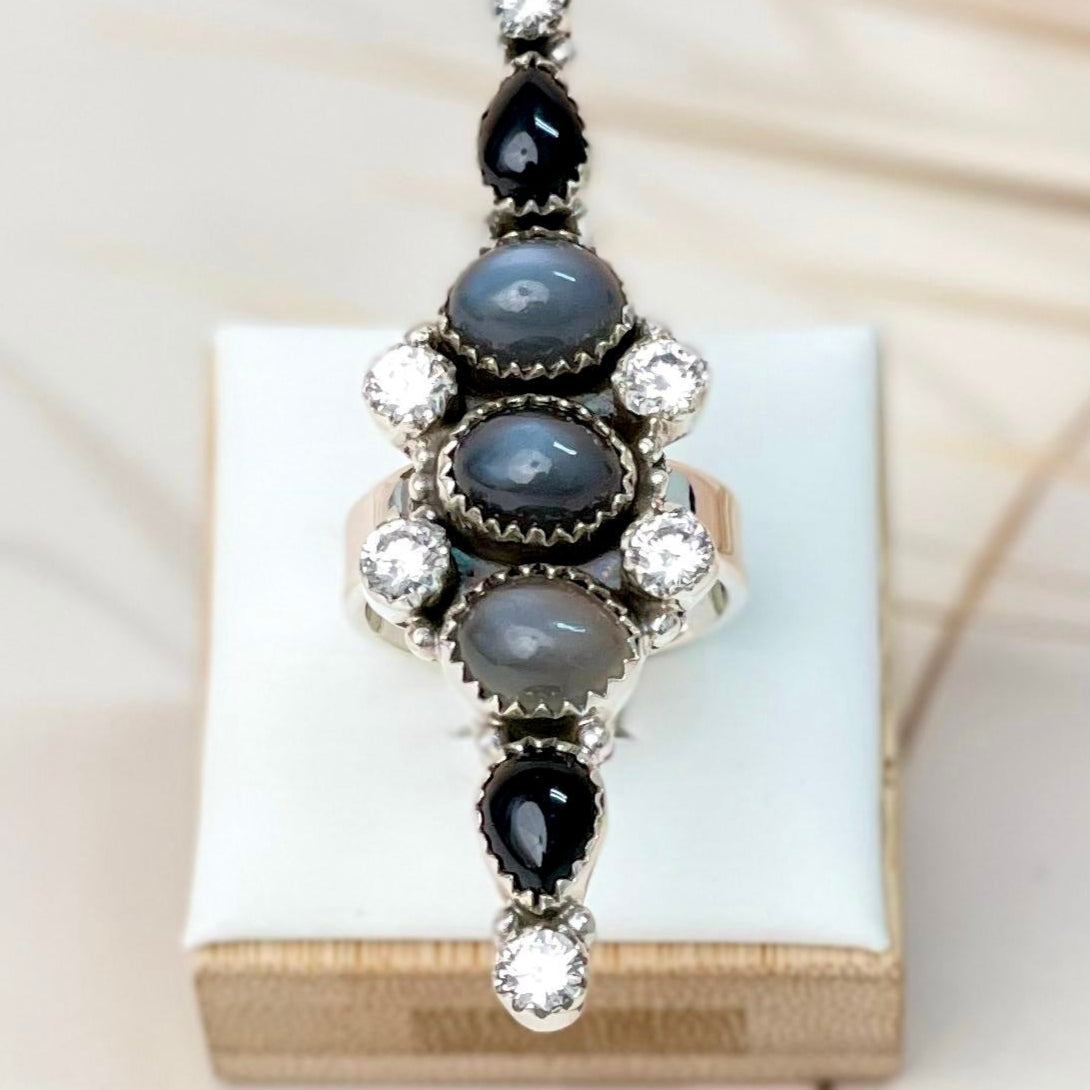 Stargazer Moonstone Rings-Rings-Krush Kandy, Women's Online Fashion Boutique Located in Phoenix, Arizona (Scottsdale Area)
