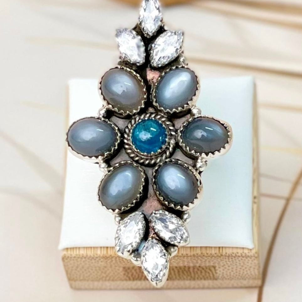 Stargazer Moonstone Rings-Rings-Krush Kandy, Women's Online Fashion Boutique Located in Phoenix, Arizona (Scottsdale Area)