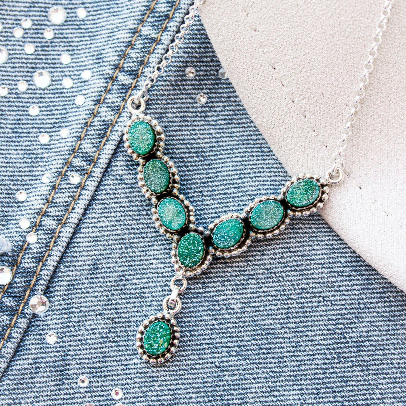 Lariat Druzy Stone Necklace-Lariat and Y Necklaces-Krush Kandy, Women's Online Fashion Boutique Located in Phoenix, Arizona (Scottsdale Area)