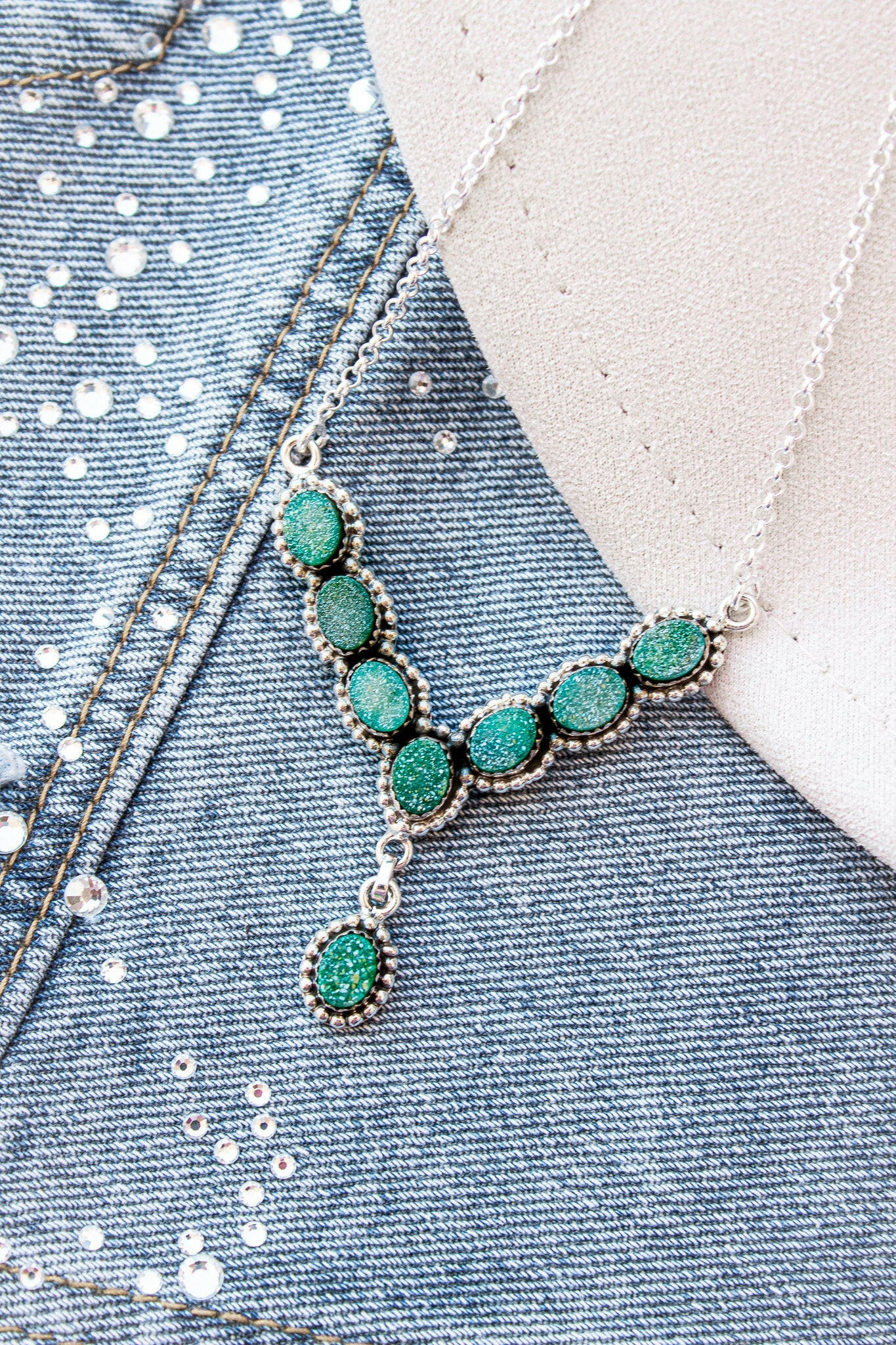 Lariat Druzy Stone Necklace-Lariat and Y Necklaces-Krush Kandy, Women's Online Fashion Boutique Located in Phoenix, Arizona (Scottsdale Area)