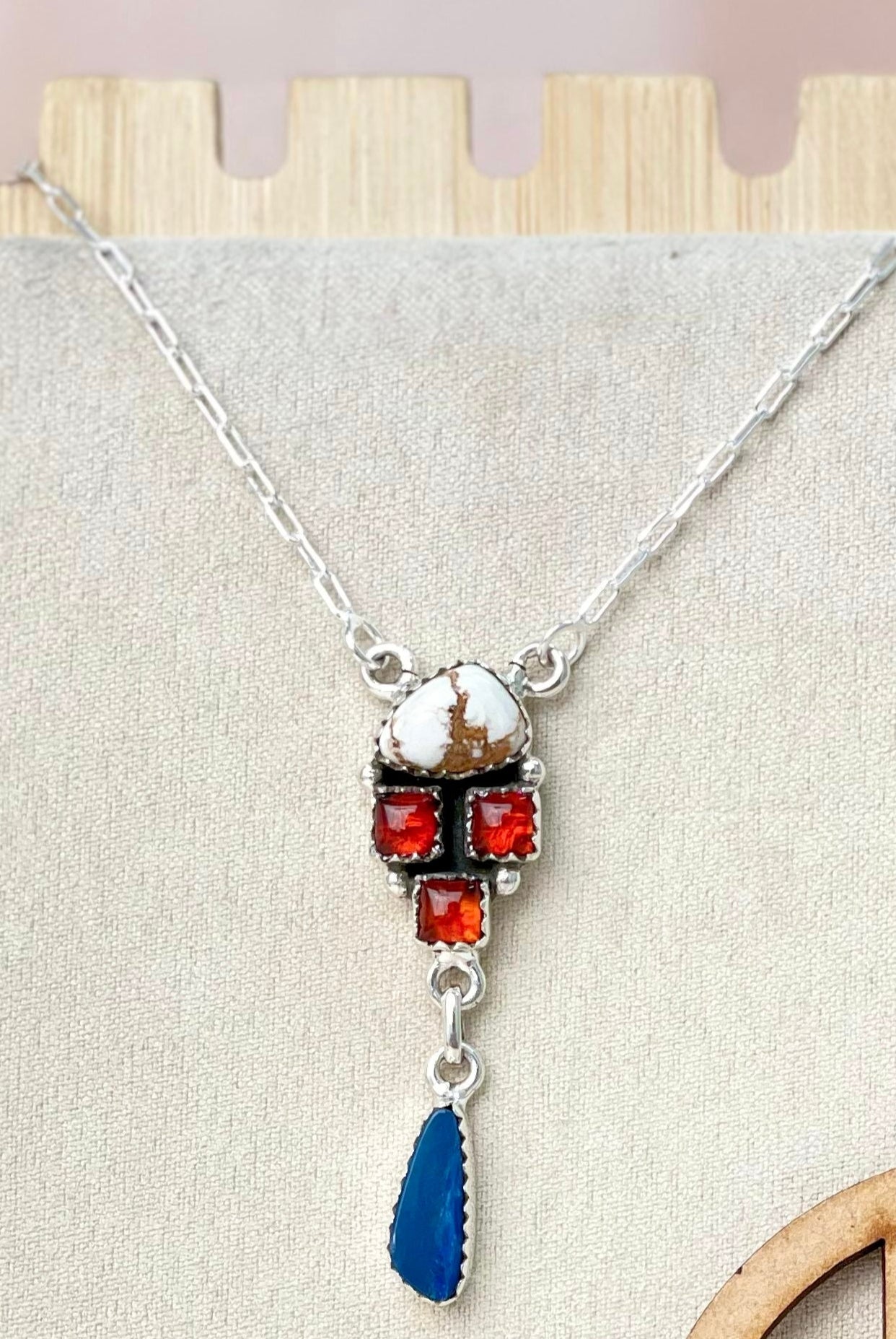 Australian opal, Wildhorse & Amber Stone Necklaces-Necklaces-Krush Kandy, Women's Online Fashion Boutique Located in Phoenix, Arizona (Scottsdale Area)