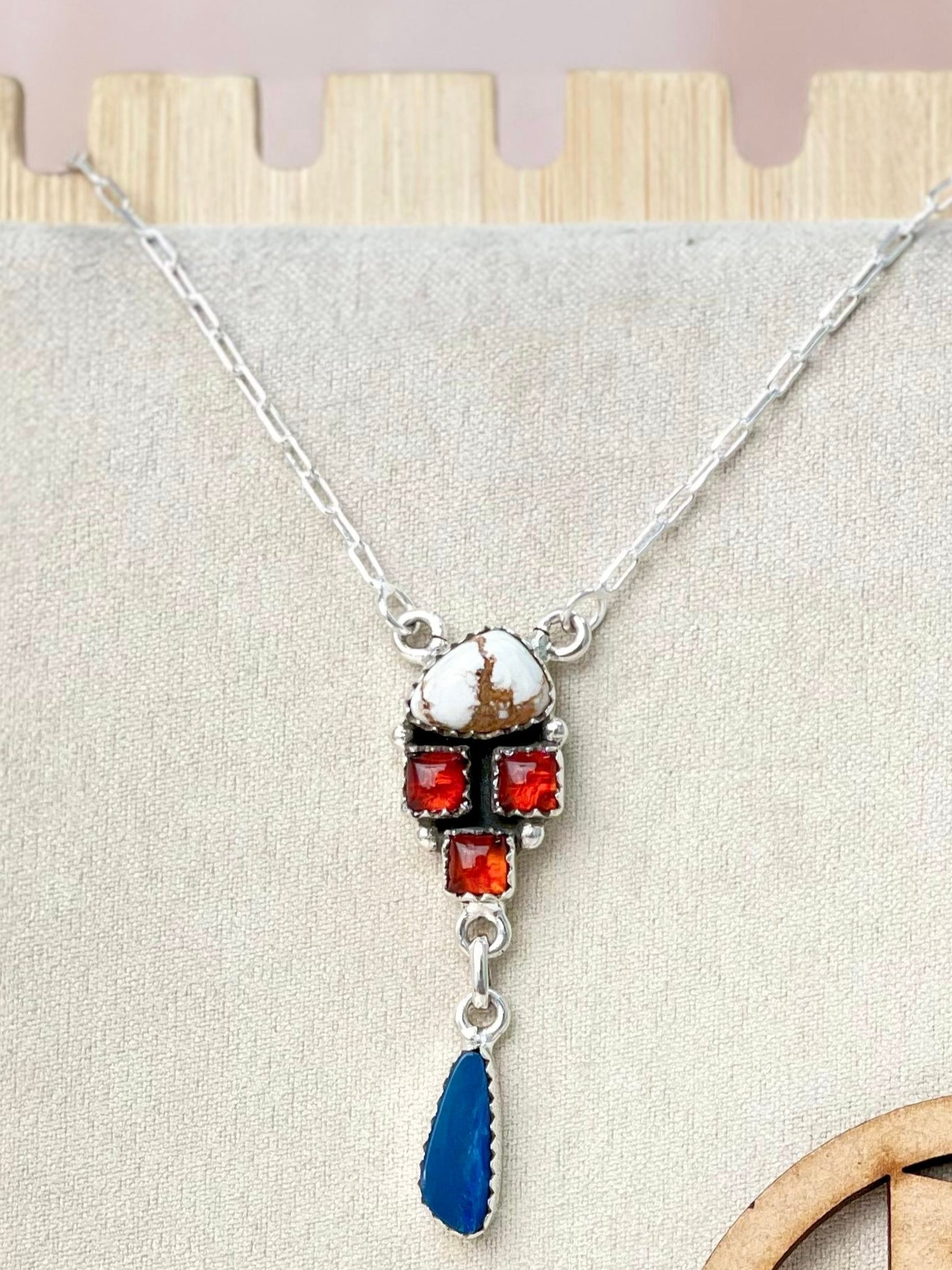 Australian opal, Wildhorse & Amber Stone Necklaces-Necklaces-Krush Kandy, Women's Online Fashion Boutique Located in Phoenix, Arizona (Scottsdale Area)