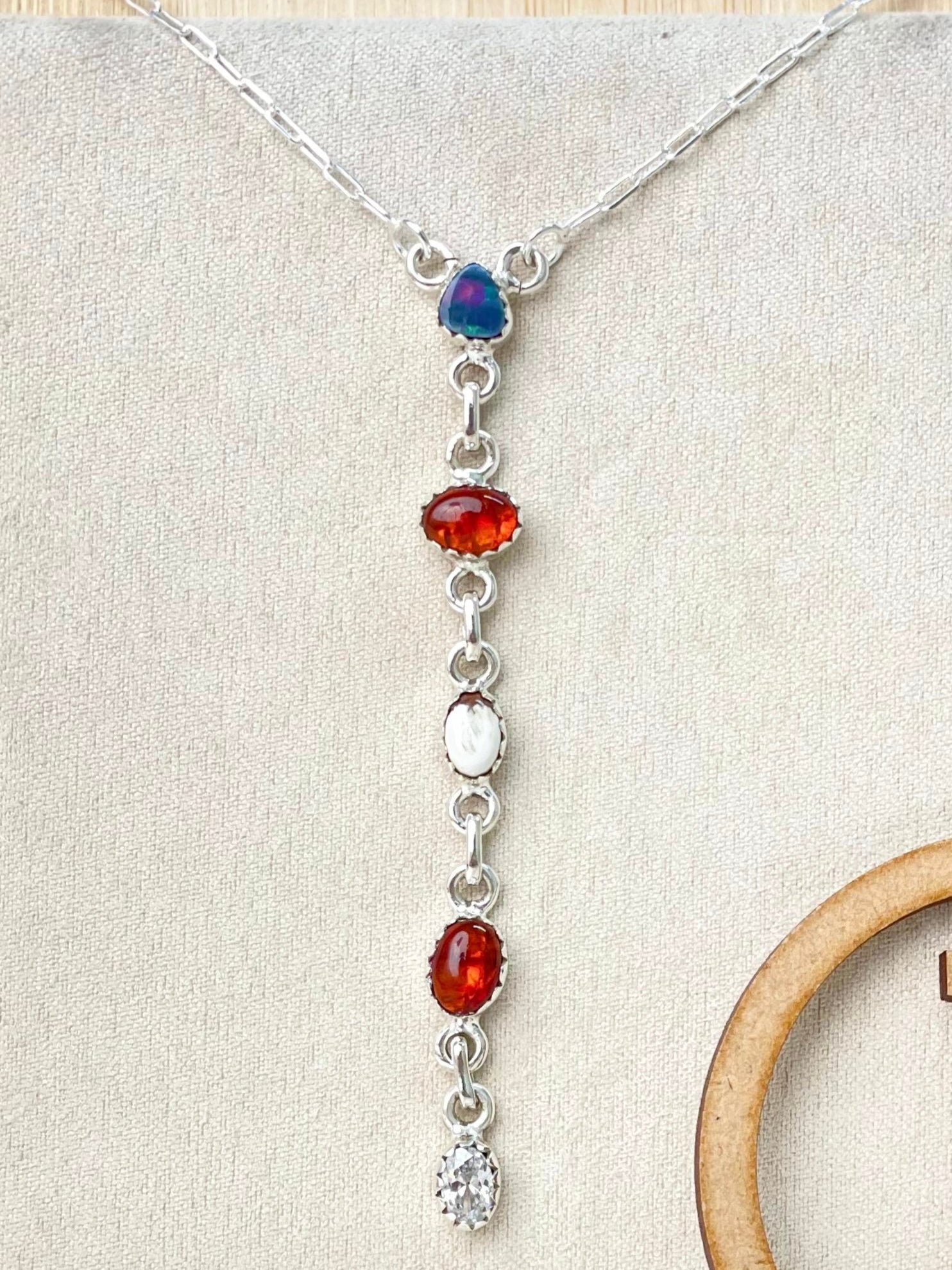 Australian opal, Wildhorse & Amber Stone Necklaces-Necklaces-Krush Kandy, Women's Online Fashion Boutique Located in Phoenix, Arizona (Scottsdale Area)