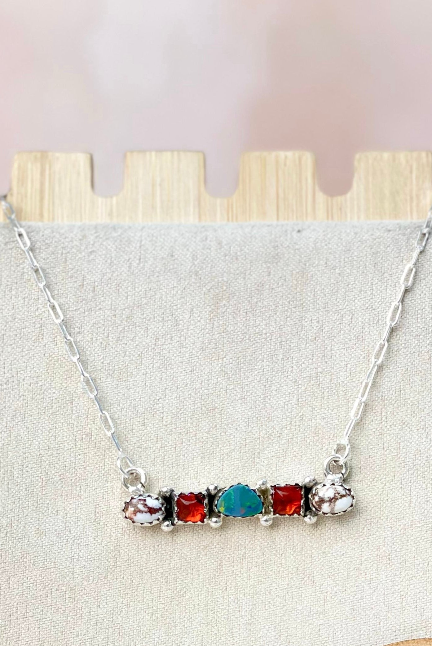 Australian opal, Wildhorse & Amber Stone Necklaces-Necklaces-Krush Kandy, Women's Online Fashion Boutique Located in Phoenix, Arizona (Scottsdale Area)