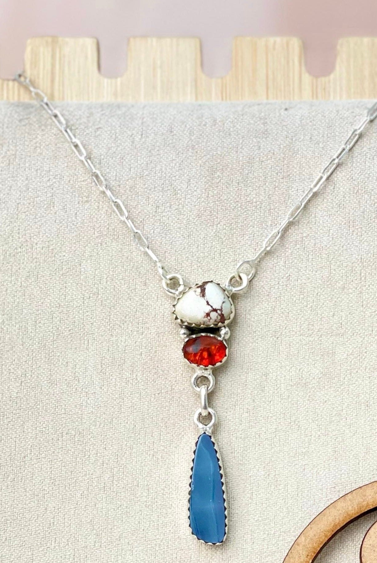 Australian opal, Wildhorse & Amber Stone Necklaces-Necklaces-Krush Kandy, Women's Online Fashion Boutique Located in Phoenix, Arizona (Scottsdale Area)