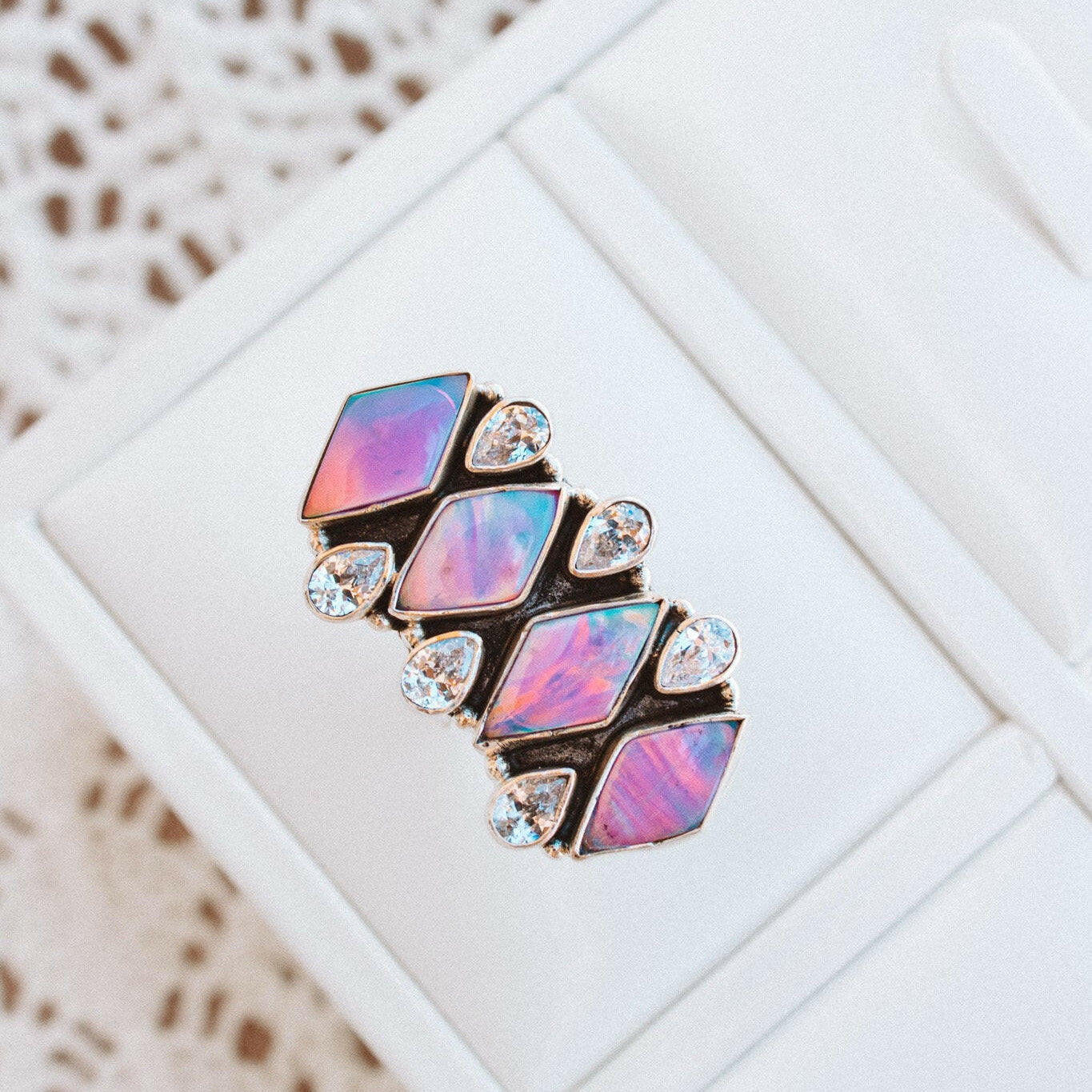 Aurora & Crystal Stone Crawler-Crawler Rings-Krush Kandy, Women's Online Fashion Boutique Located in Phoenix, Arizona (Scottsdale Area)