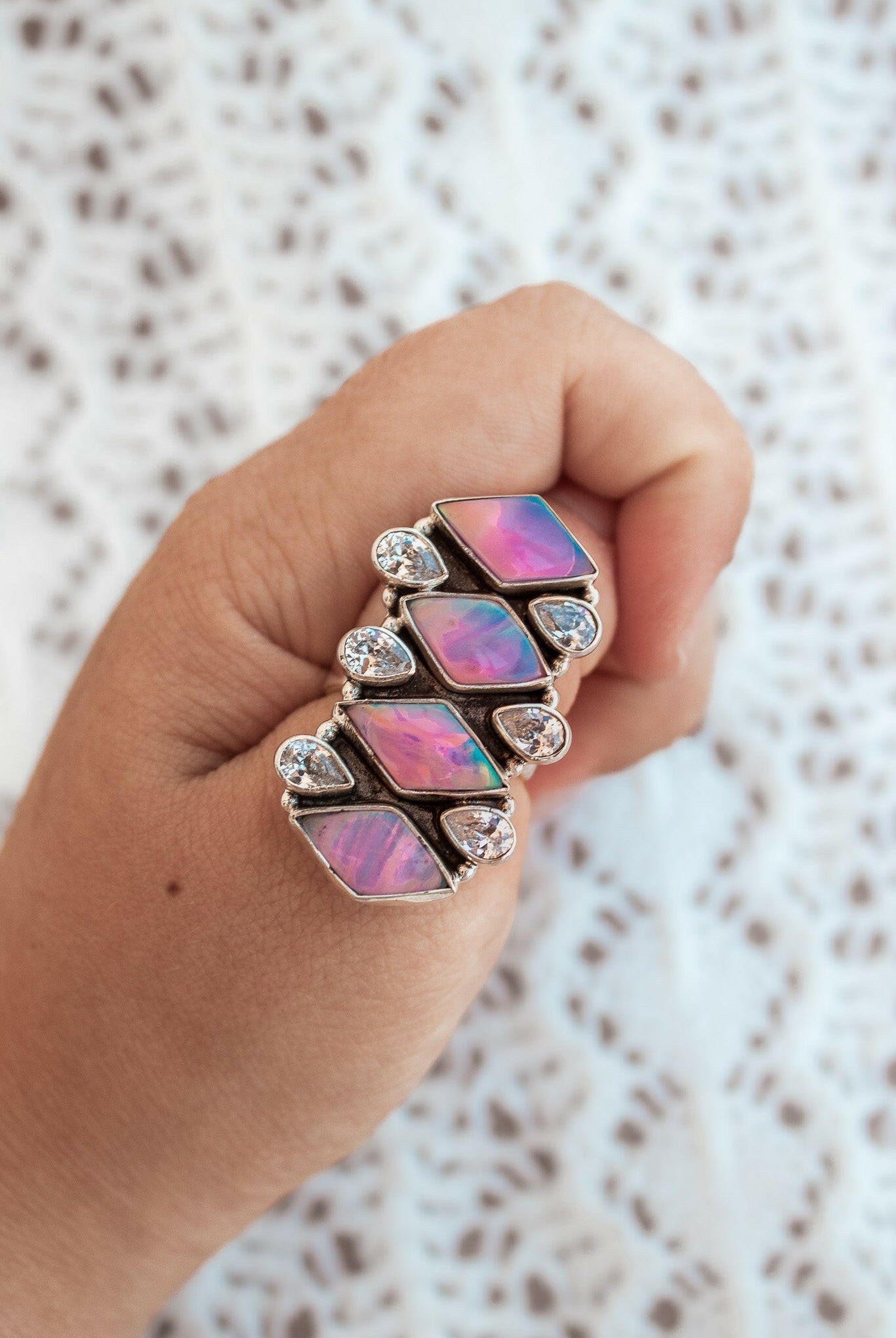 Aurora & Crystal Stone Crawler-Crawler Rings-Krush Kandy, Women's Online Fashion Boutique Located in Phoenix, Arizona (Scottsdale Area)