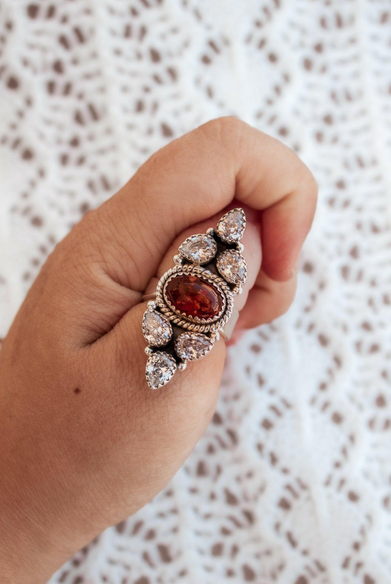 Ambers Crystal Cluster Stone Ring | Krush Exclusive-Cluster Rings-Krush Kandy, Women's Online Fashion Boutique Located in Phoenix, Arizona (Scottsdale Area)