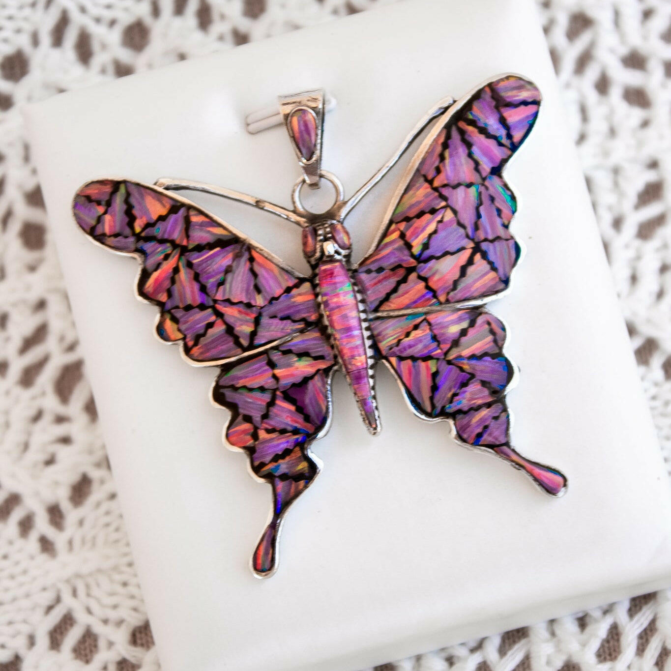 Aurora Butterfly Stone Pendant-Pendant Necklaces-Krush Kandy, Women's Online Fashion Boutique Located in Phoenix, Arizona (Scottsdale Area)