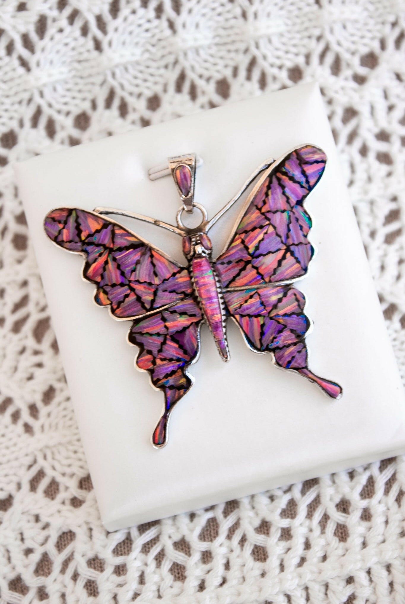 Aurora Butterfly Stone Pendant-Pendant Necklaces-Krush Kandy, Women's Online Fashion Boutique Located in Phoenix, Arizona (Scottsdale Area)