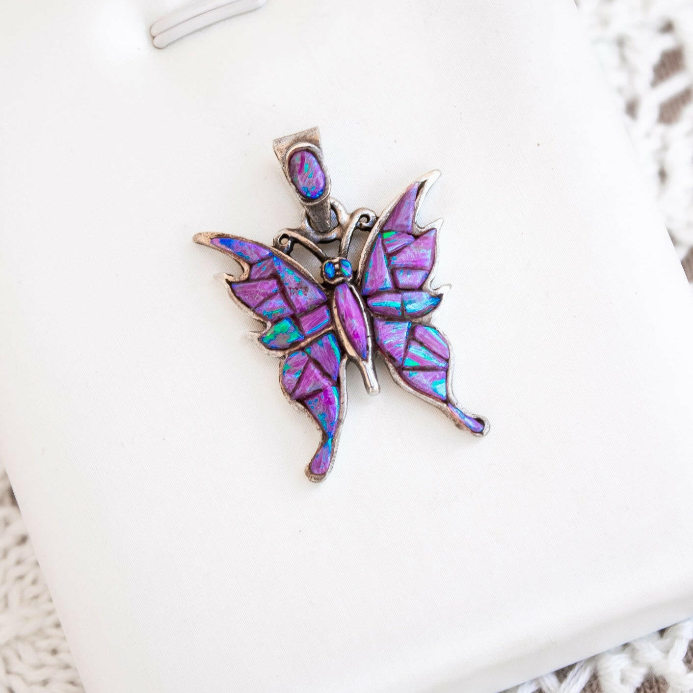 Aurora Butterfly Stone Pendant-Pendant Necklaces-Krush Kandy, Women's Online Fashion Boutique Located in Phoenix, Arizona (Scottsdale Area)