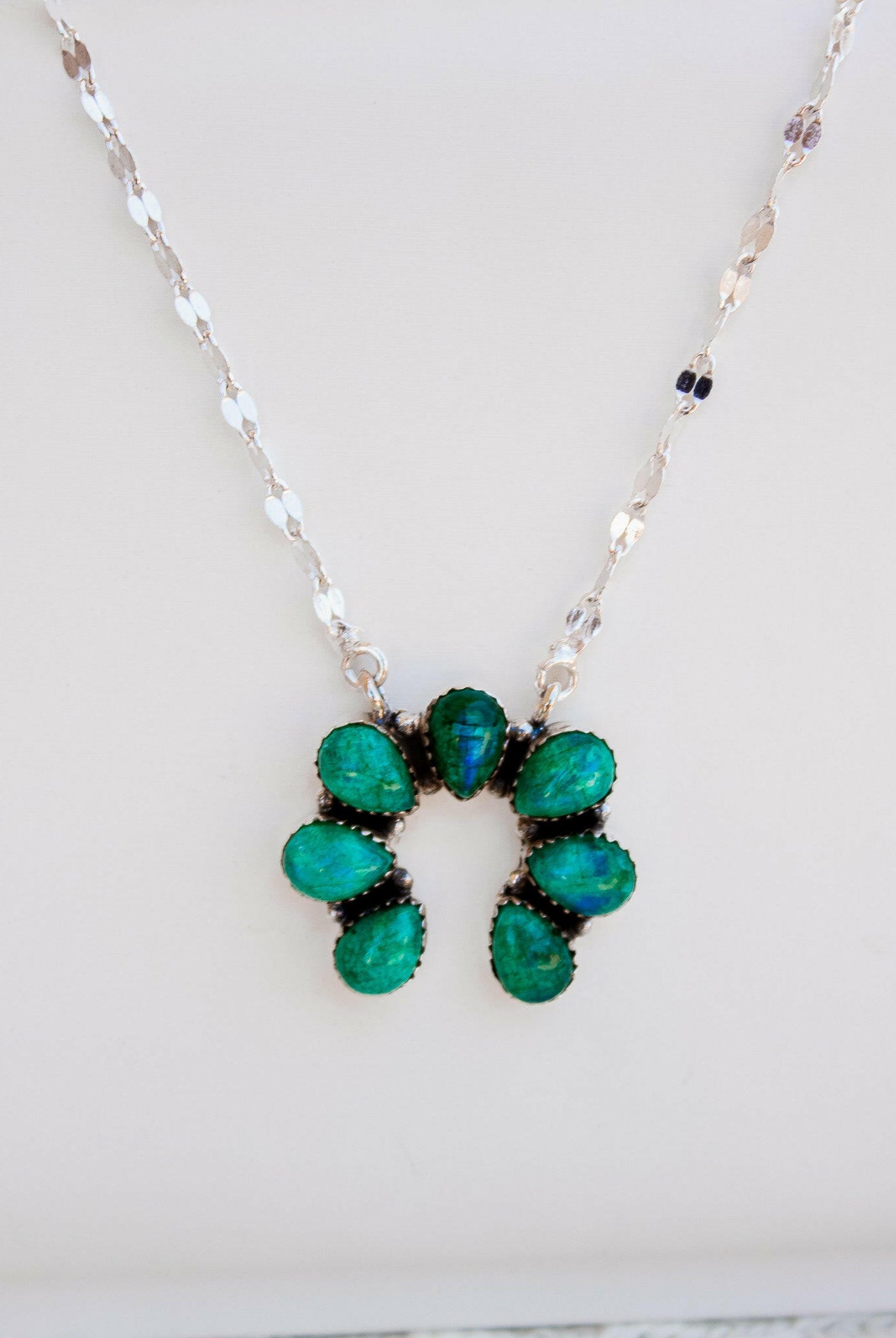 Dyed Moonstone & Druzy Horseshoe Necklaces-Chain Necklaces-Krush Kandy, Women's Online Fashion Boutique Located in Phoenix, Arizona (Scottsdale Area)