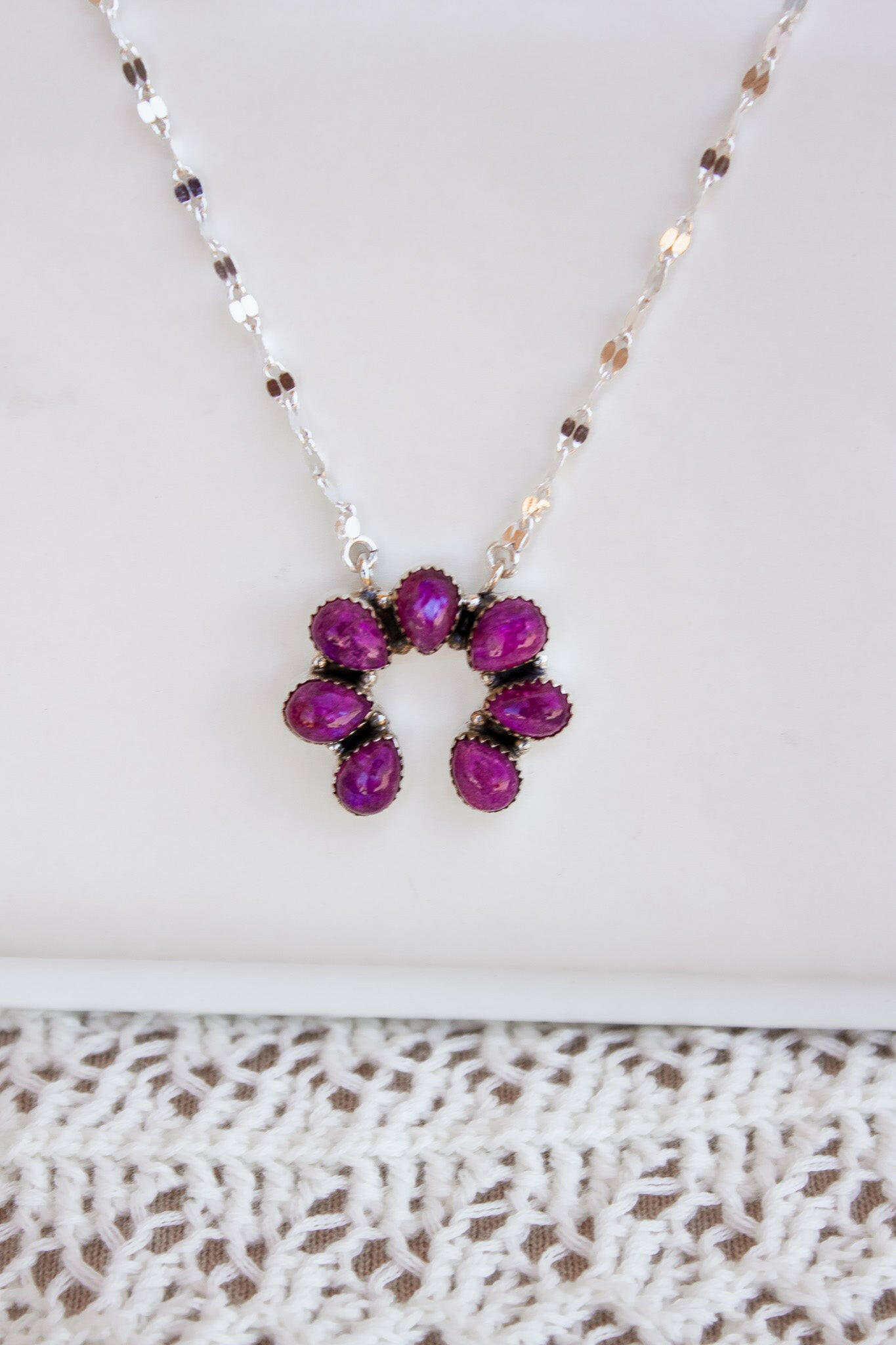 Dyed Moonstone & Druzy Horseshoe Necklaces-Chain Necklaces-Krush Kandy, Women's Online Fashion Boutique Located in Phoenix, Arizona (Scottsdale Area)