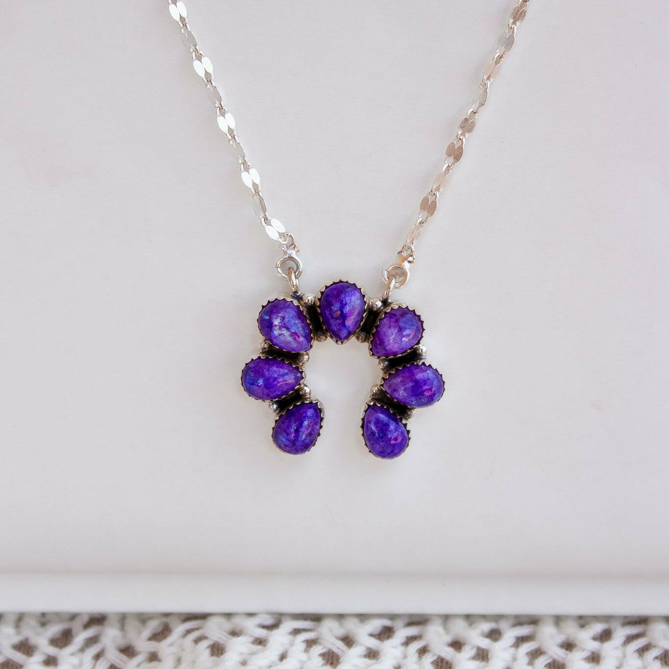 Dyed Moonstone & Druzy Horseshoe Necklaces-Chain Necklaces-Krush Kandy, Women's Online Fashion Boutique Located in Phoenix, Arizona (Scottsdale Area)