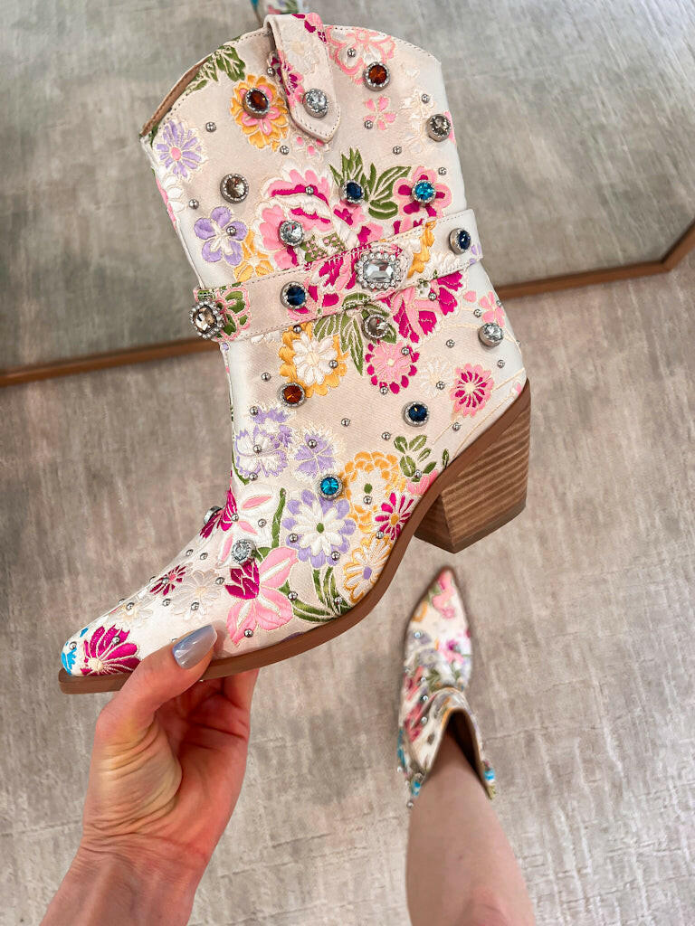 Embroidered Gem Cowgirl Boot-Boots-Krush Kandy, Women's Online Fashion Boutique Located in Phoenix, Arizona (Scottsdale Area)