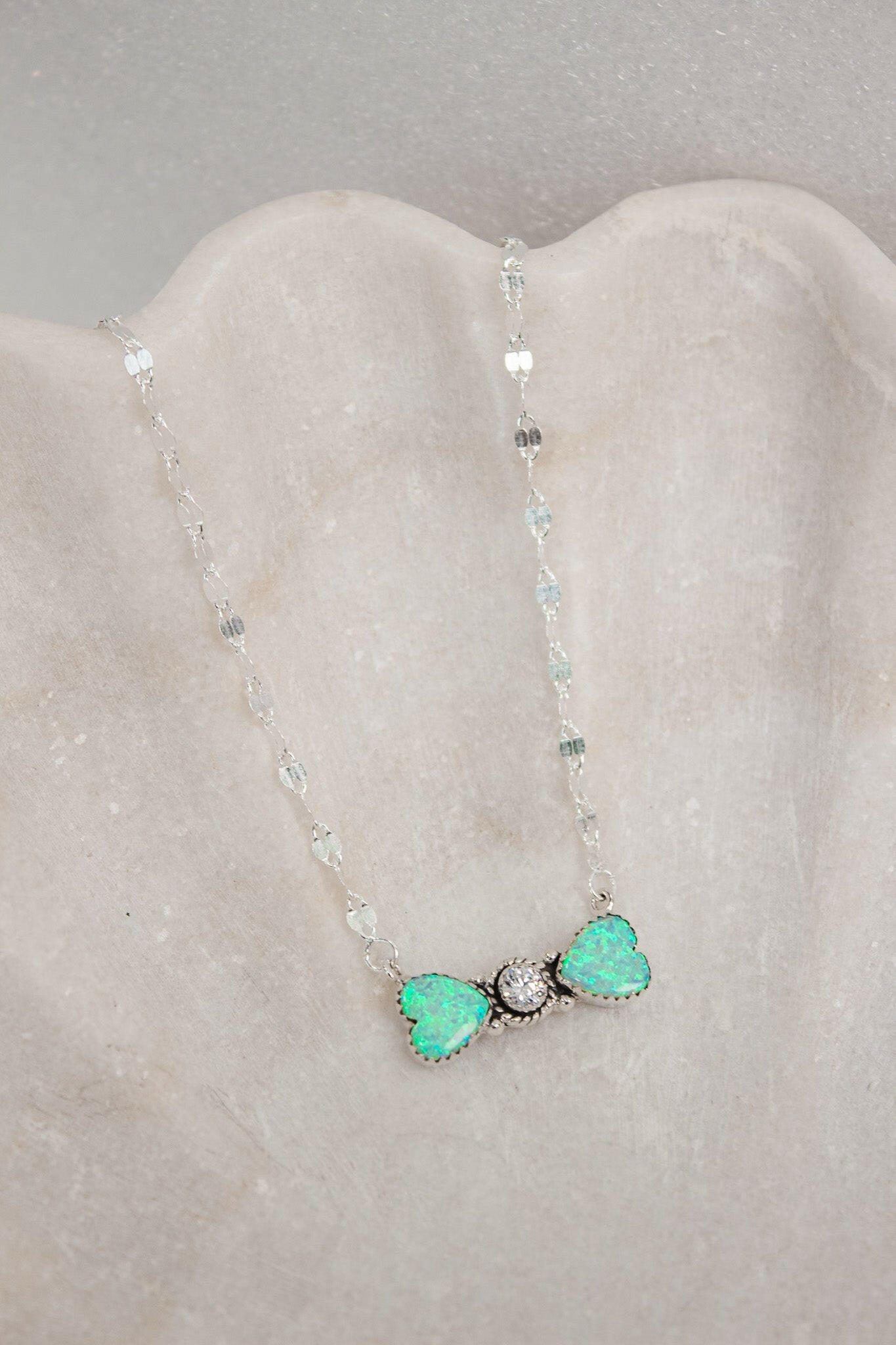 Bohemian Bow Bliss Sterling Silver Stone Necklace-Chain Necklaces-Krush Kandy, Women's Online Fashion Boutique Located in Phoenix, Arizona (Scottsdale Area)