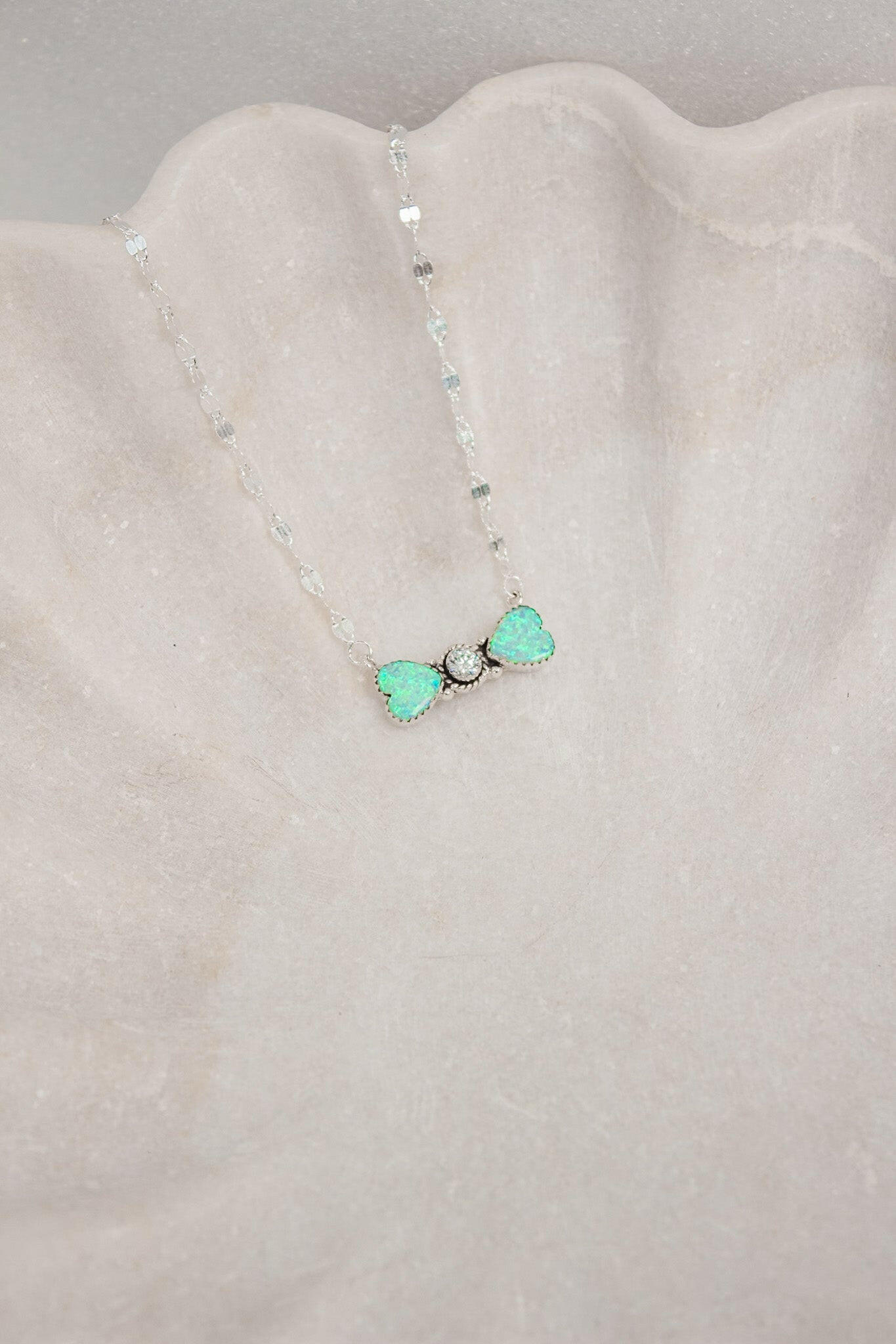 Bohemian Bow Bliss Sterling Silver Stone Necklace-Chain Necklaces-Krush Kandy, Women's Online Fashion Boutique Located in Phoenix, Arizona (Scottsdale Area)