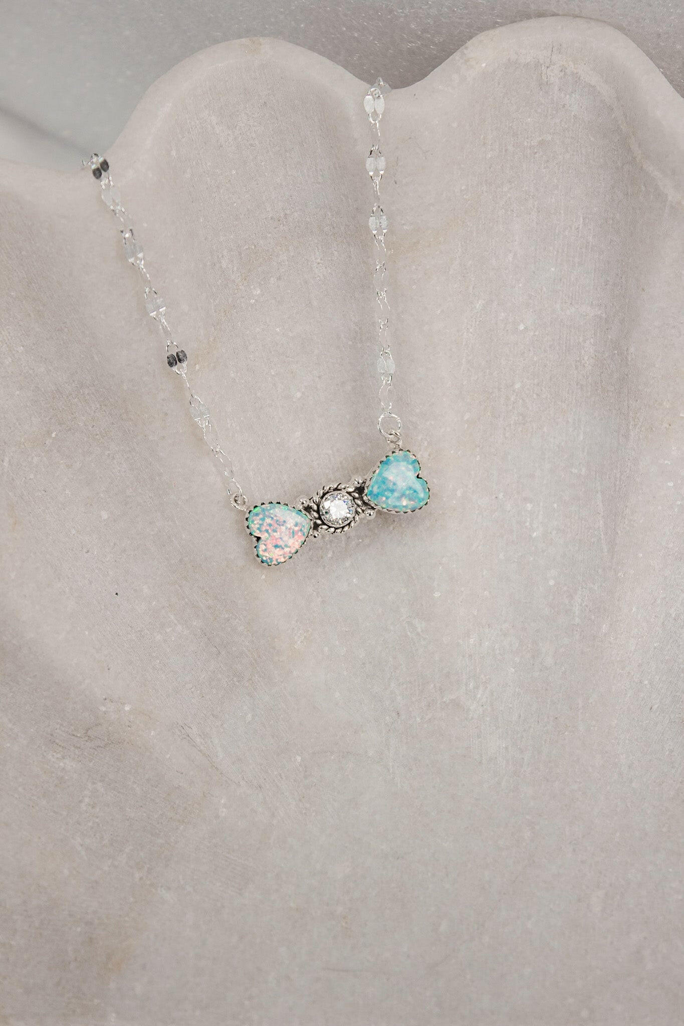 Bohemian Bow Bliss Sterling Silver Stone Necklace-Chain Necklaces-Krush Kandy, Women's Online Fashion Boutique Located in Phoenix, Arizona (Scottsdale Area)