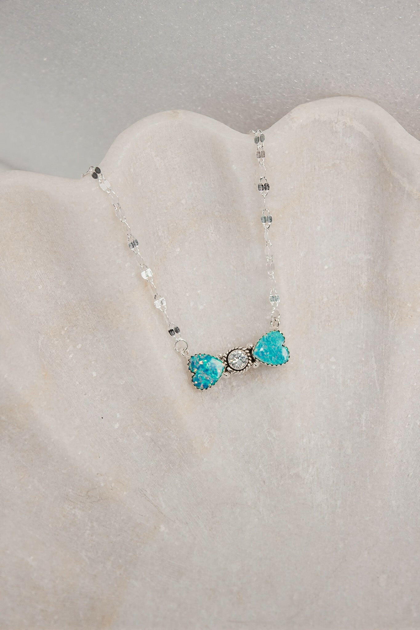 Bohemian Bow Bliss Sterling Silver Stone Necklace-Chain Necklaces-Krush Kandy, Women's Online Fashion Boutique Located in Phoenix, Arizona (Scottsdale Area)