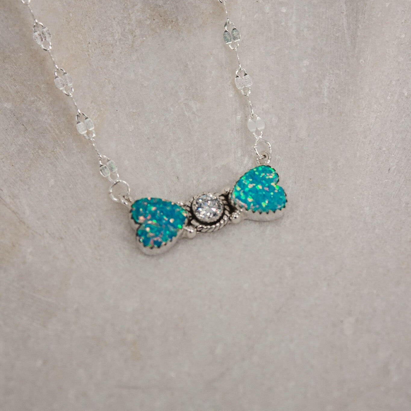 Bohemian Bow Bliss Sterling Silver Stone Necklace-Chain Necklaces-Krush Kandy, Women's Online Fashion Boutique Located in Phoenix, Arizona (Scottsdale Area)