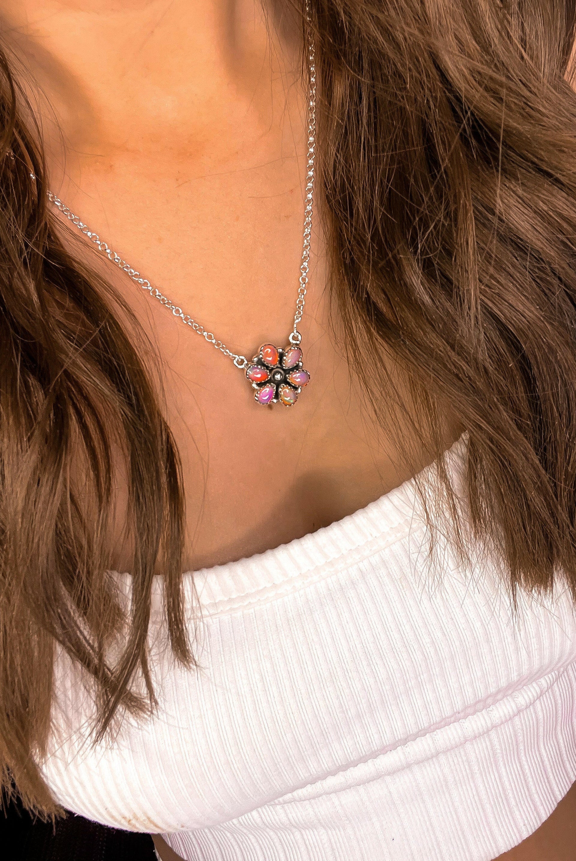 Mini Daisy Necklaces-Chain Necklaces-Krush Kandy, Women's Online Fashion Boutique Located in Phoenix, Arizona (Scottsdale Area)