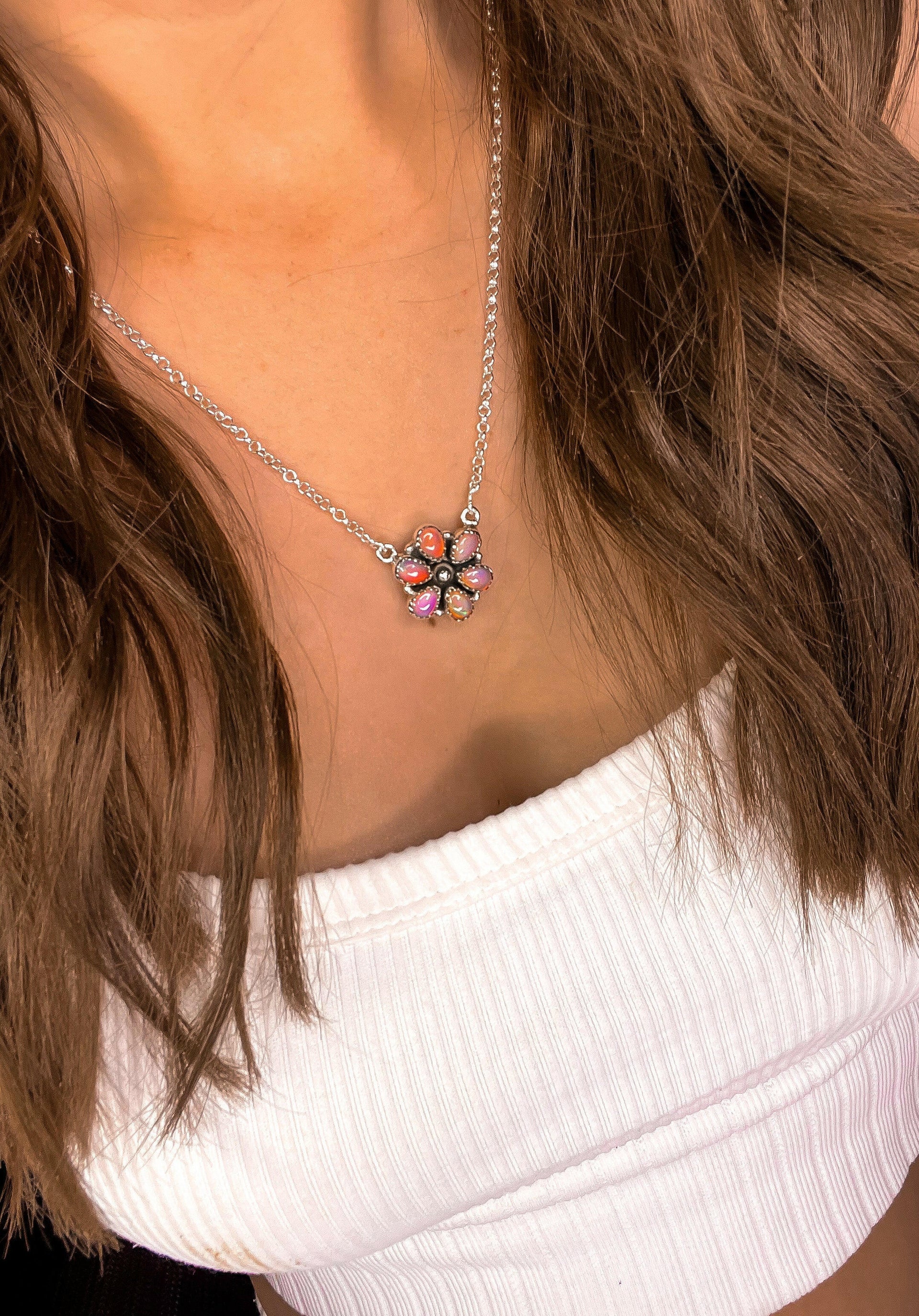 Mini Daisy Necklaces-Chain Necklaces-Krush Kandy, Women's Online Fashion Boutique Located in Phoenix, Arizona (Scottsdale Area)