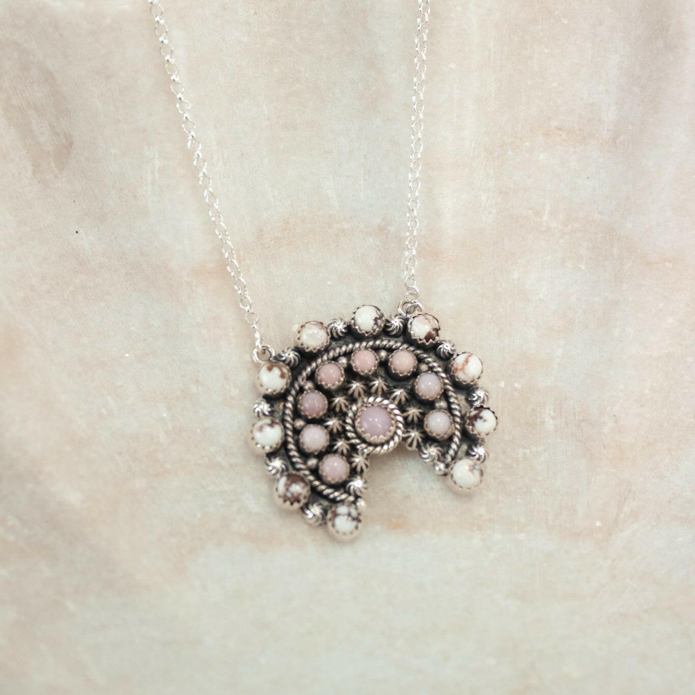 Mini Concho Stone Necklaces-Chain Necklaces-Krush Kandy, Women's Online Fashion Boutique Located in Phoenix, Arizona (Scottsdale Area)