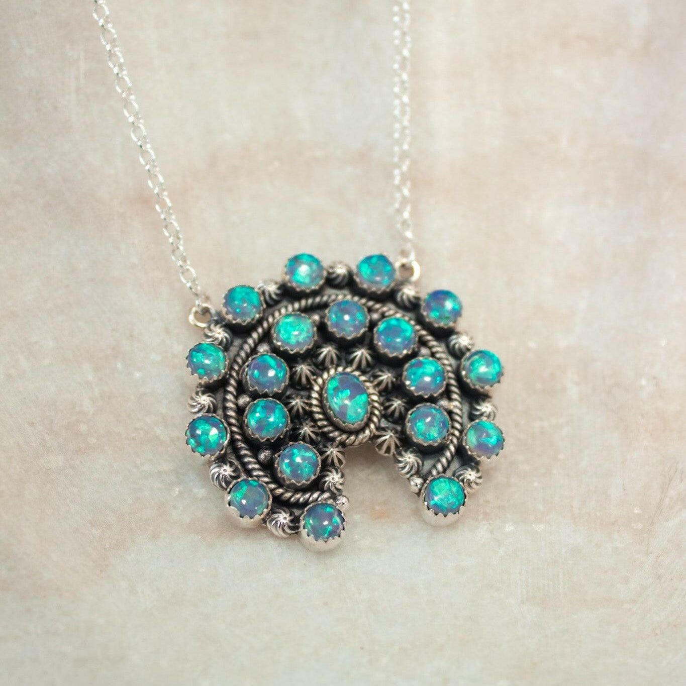 Mini Concho Stone Necklaces-Chain Necklaces-Krush Kandy, Women's Online Fashion Boutique Located in Phoenix, Arizona (Scottsdale Area)