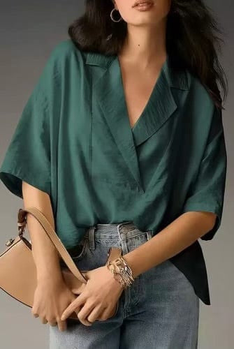 Boardwalk Breeze Collared Blouse-Tops-Krush Kandy, Women's Online Fashion Boutique Located in Phoenix, Arizona (Scottsdale Area)