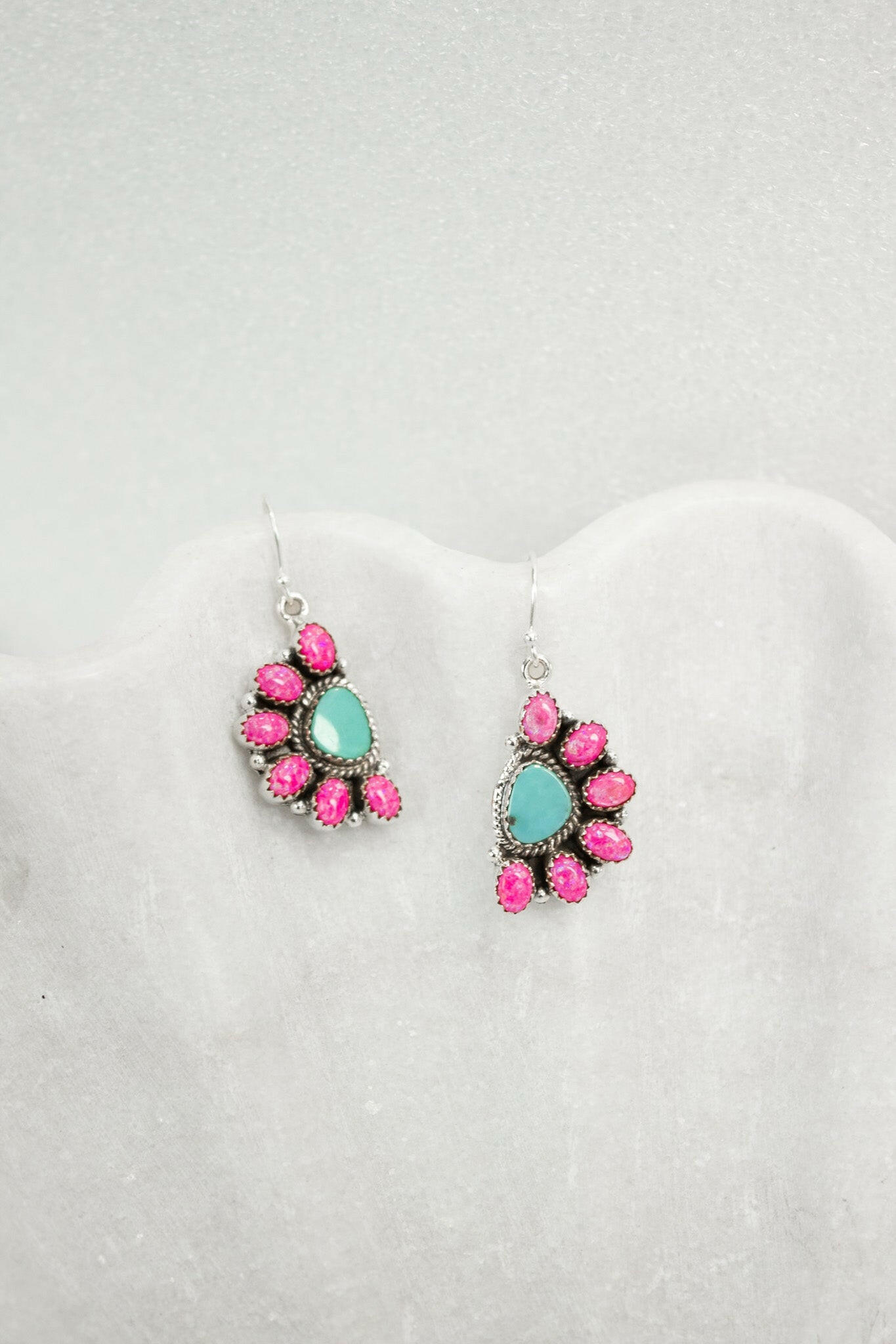 Half Opal Cluster Stone Earrings-Stud Earrings-Krush Kandy, Women's Online Fashion Boutique Located in Phoenix, Arizona (Scottsdale Area)