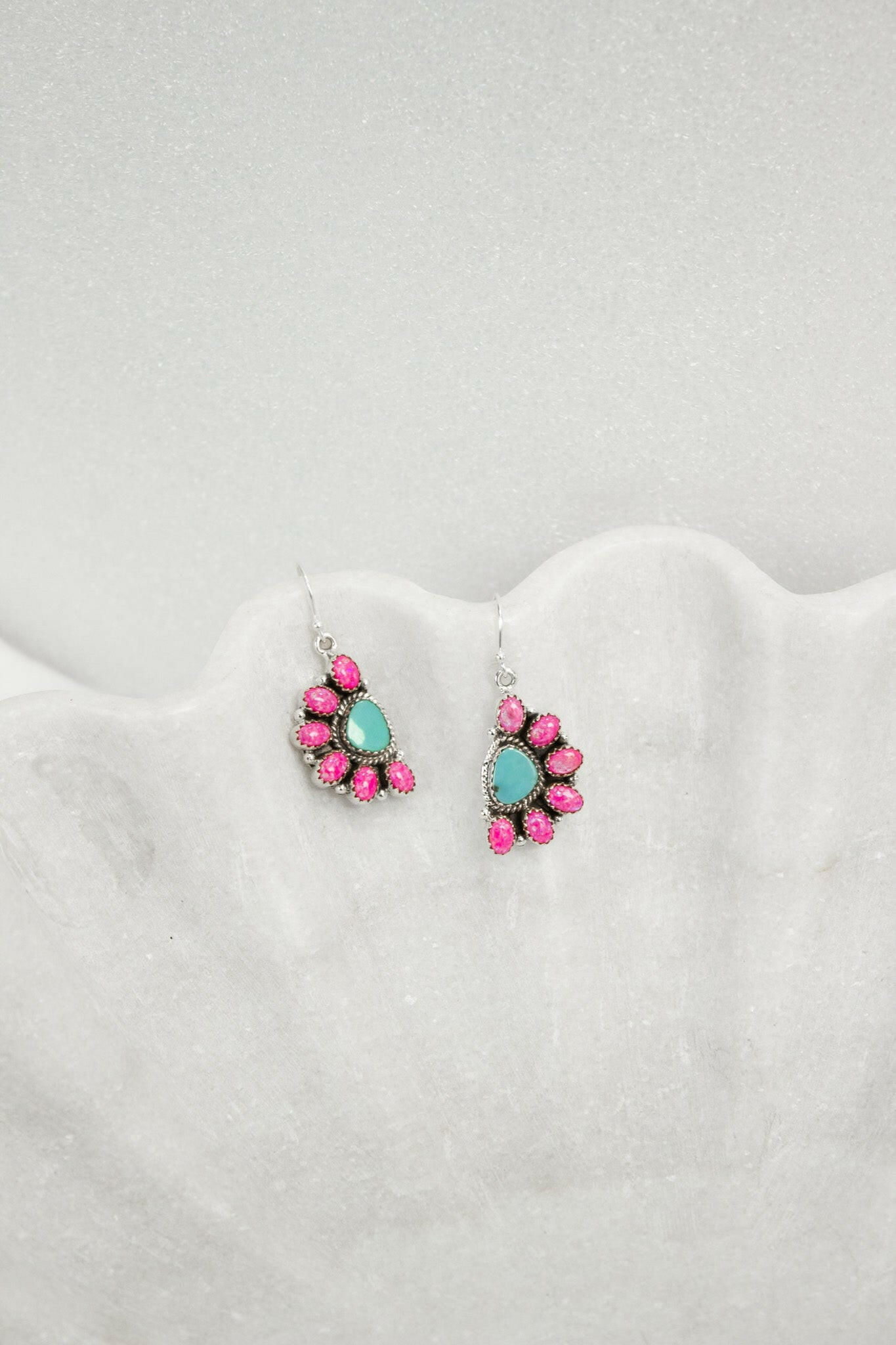 Half Opal Cluster Stone Earrings-Stud Earrings-Krush Kandy, Women's Online Fashion Boutique Located in Phoenix, Arizona (Scottsdale Area)