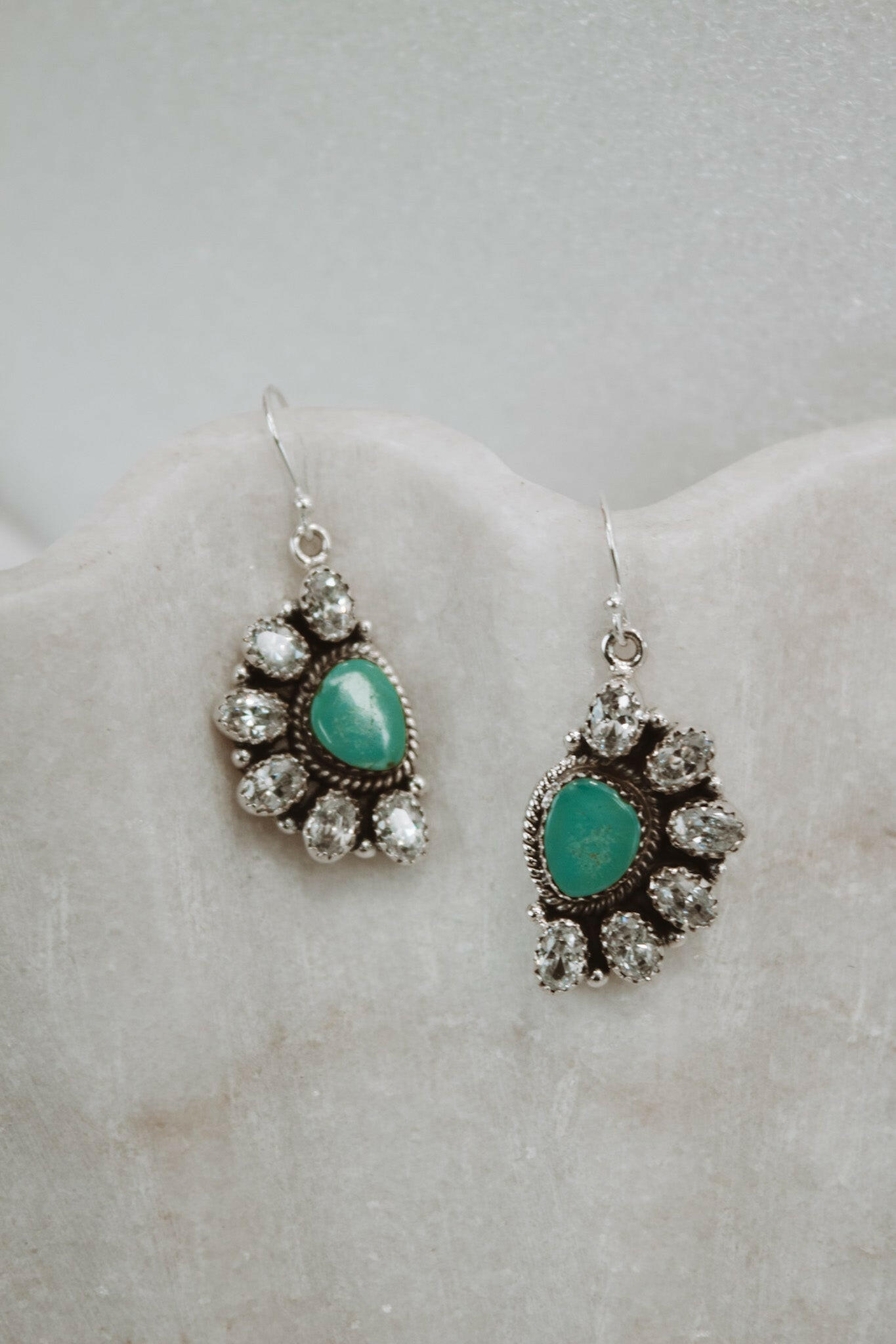 Half Opal Cluster Stone Earrings-Stud Earrings-Krush Kandy, Women's Online Fashion Boutique Located in Phoenix, Arizona (Scottsdale Area)