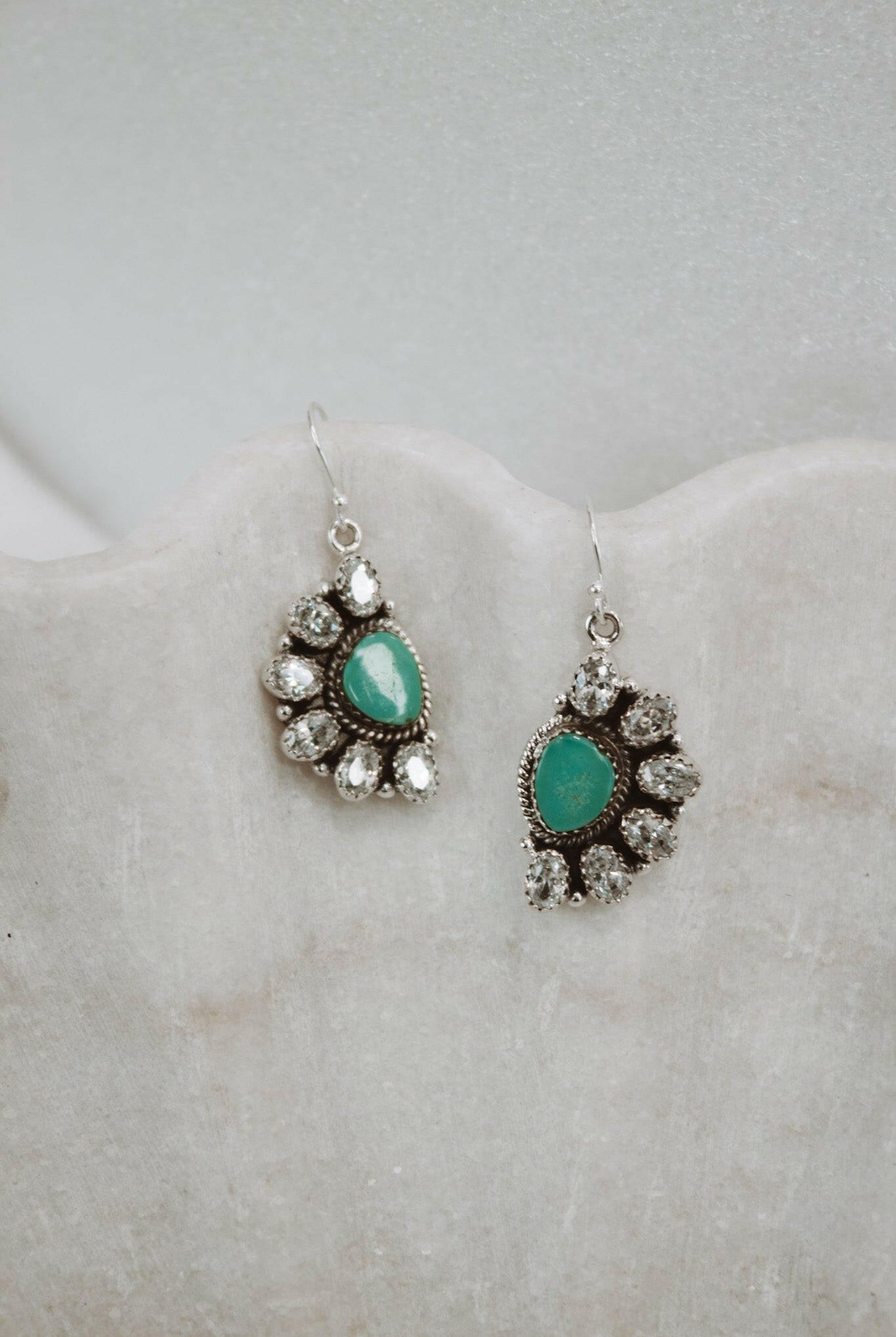 Half Opal Cluster Stone Earrings-Stud Earrings-Krush Kandy, Women's Online Fashion Boutique Located in Phoenix, Arizona (Scottsdale Area)