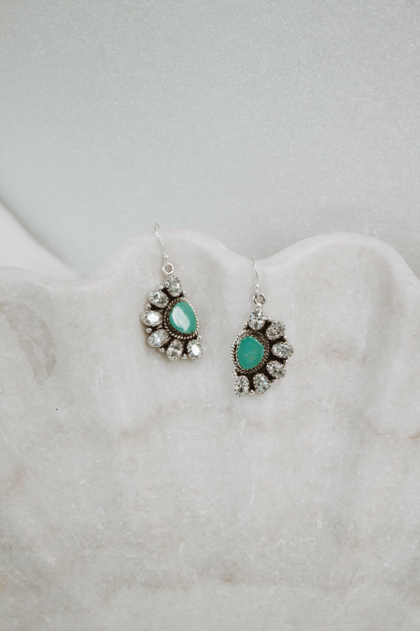 Half Opal Cluster Stone Earrings-Stud Earrings-Krush Kandy, Women's Online Fashion Boutique Located in Phoenix, Arizona (Scottsdale Area)