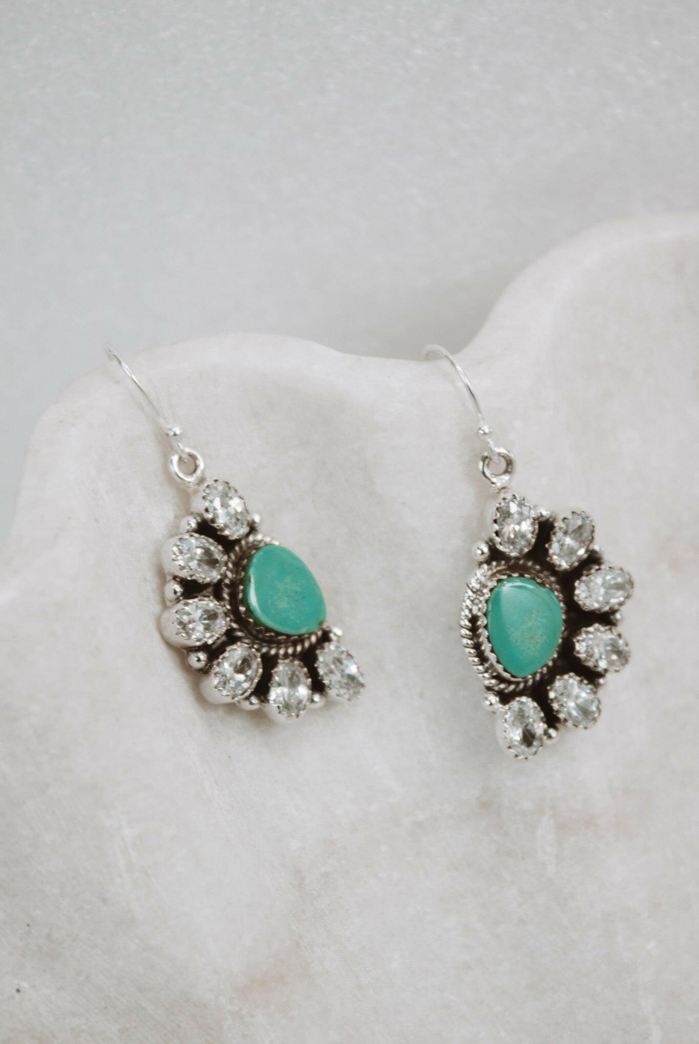 Half Opal Cluster Stone Earrings-Stud Earrings-Krush Kandy, Women's Online Fashion Boutique Located in Phoenix, Arizona (Scottsdale Area)