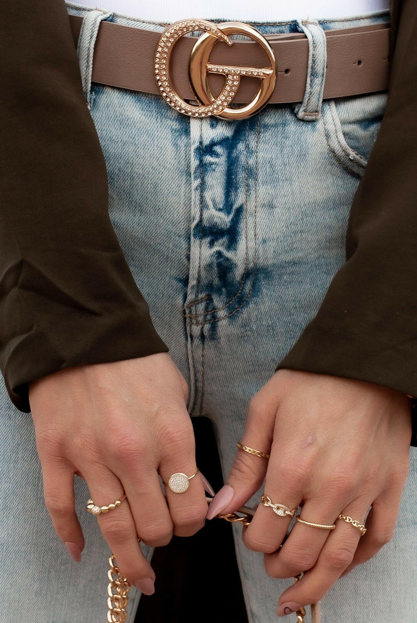 Chained Up Sterling Silver Pig Nose Chain Link Ring | Gold or Silver-Rings-Krush Kandy, Women's Online Fashion Boutique Located in Phoenix, Arizona (Scottsdale Area)