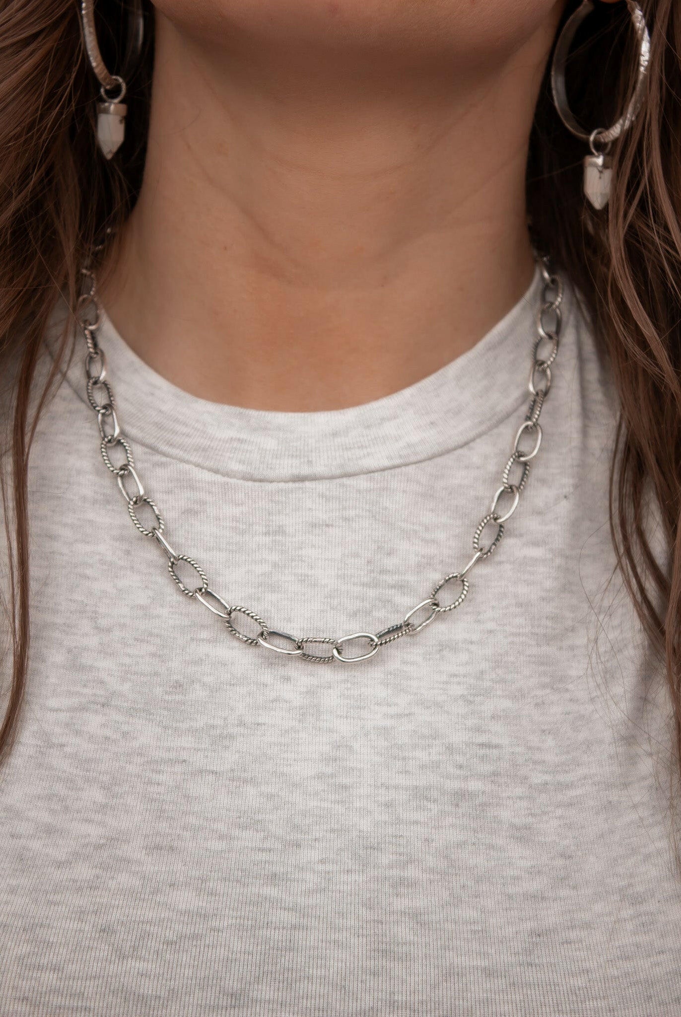 Sterling Silver Duo Chain Necklace & Bracelet-Chain Necklaces-Krush Kandy, Women's Online Fashion Boutique Located in Phoenix, Arizona (Scottsdale Area)