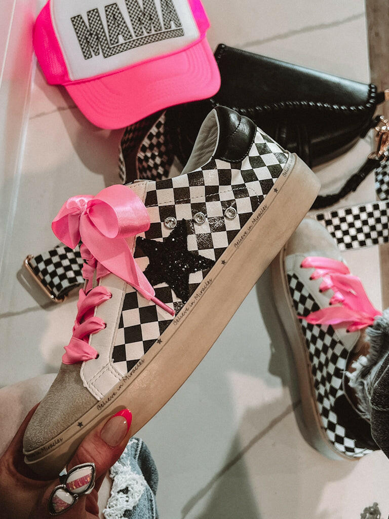 KRUSH KANDY EXCLUSIVE: Harley's Checkmate Checkered Sneaker-Sneakers-Krush Kandy, Women's Online Fashion Boutique Located in Phoenix, Arizona (Scottsdale Area)