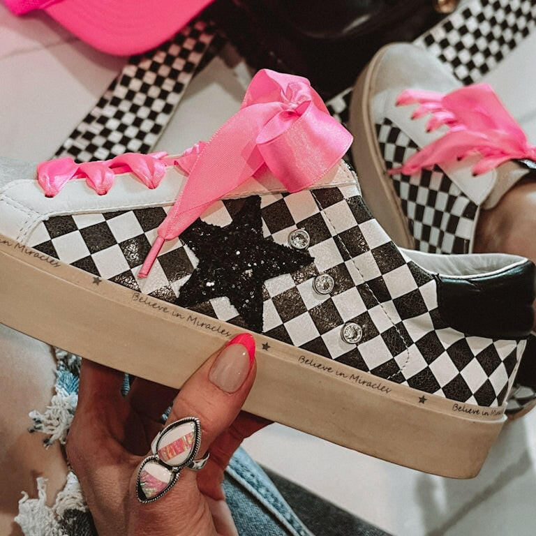 KRUSH KANDY EXCLUSIVE: Harley's Checkmate Checkered Sneaker-Sneakers-Krush Kandy, Women's Online Fashion Boutique Located in Phoenix, Arizona (Scottsdale Area)