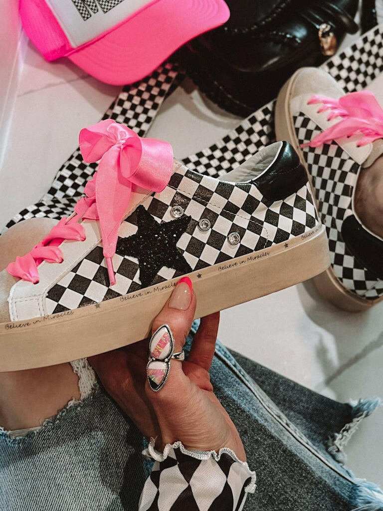 KRUSH KANDY EXCLUSIVE: Harley's Checkmate Checkered Sneaker-Sneakers-Krush Kandy, Women's Online Fashion Boutique Located in Phoenix, Arizona (Scottsdale Area)