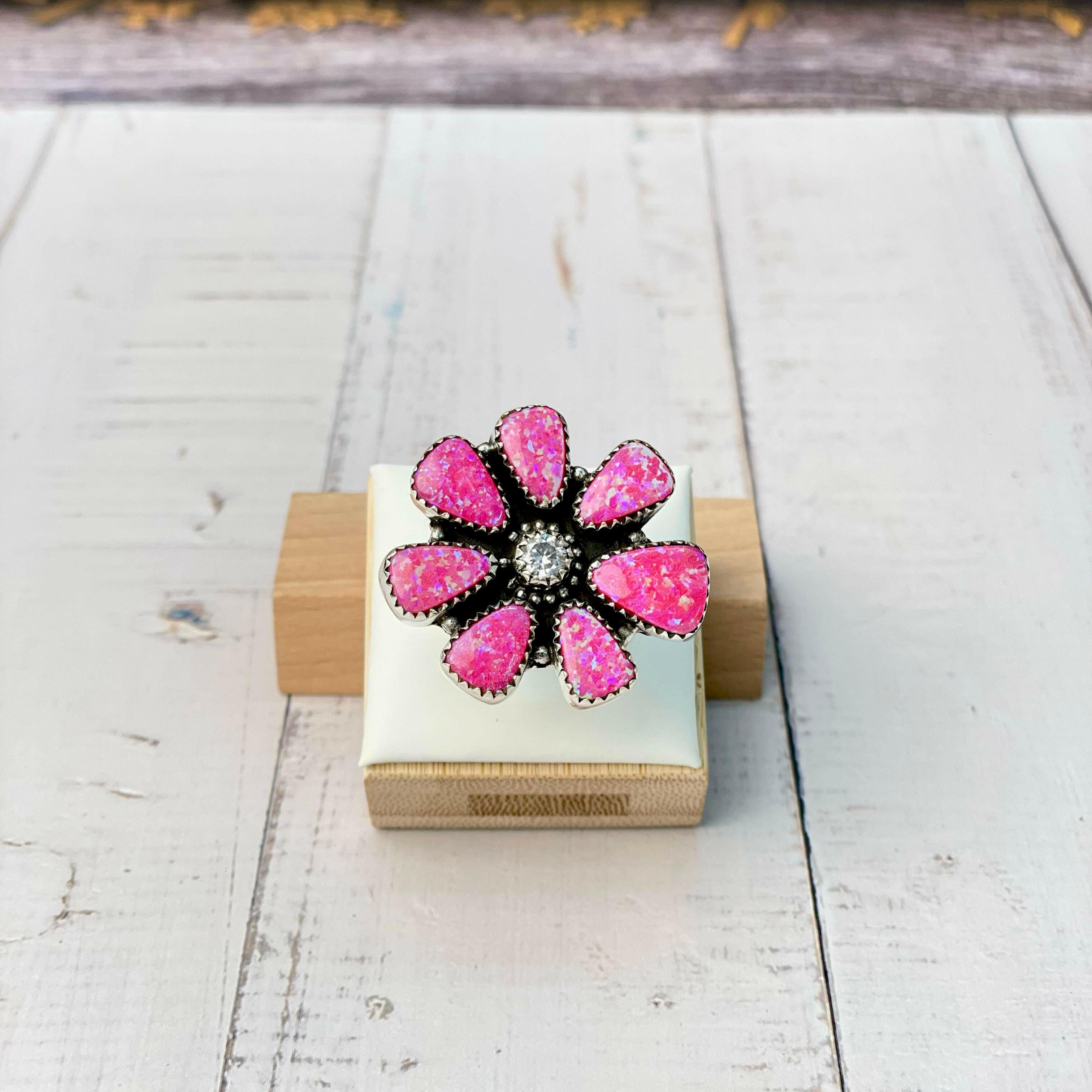 Neon Lights Blooming Stone Ring-Rings-Krush Kandy, Women's Online Fashion Boutique Located in Phoenix, Arizona (Scottsdale Area)