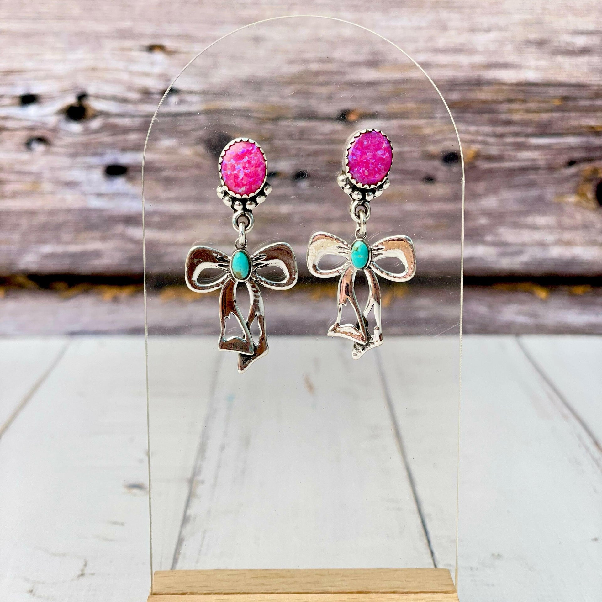 Divine Gift Stone Bow Earrings-Earrings-Krush Kandy, Women's Online Fashion Boutique Located in Phoenix, Arizona (Scottsdale Area)