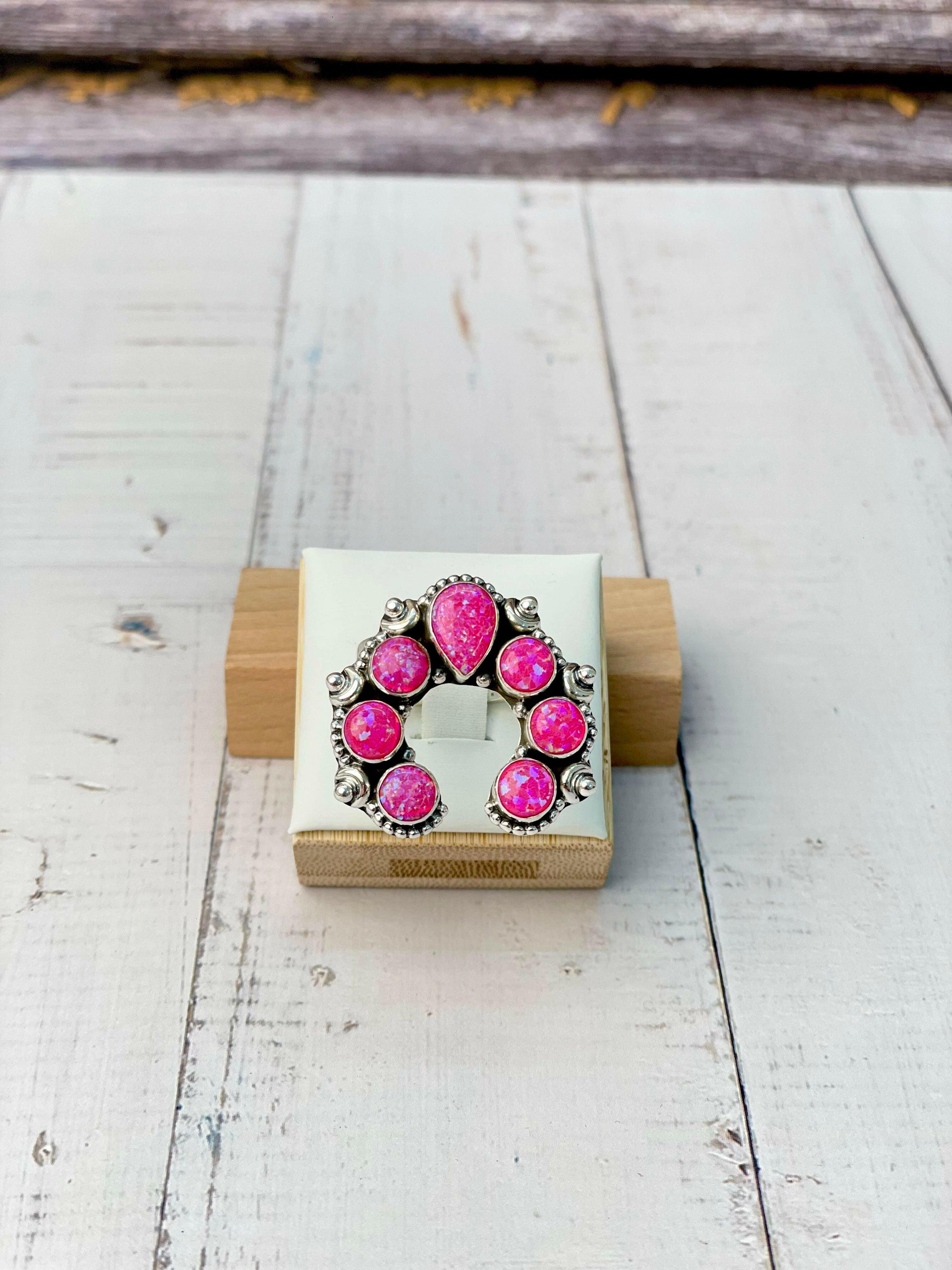 Opal Squash Blossom Stone Ring-Rings-Krush Kandy, Women's Online Fashion Boutique Located in Phoenix, Arizona (Scottsdale Area)