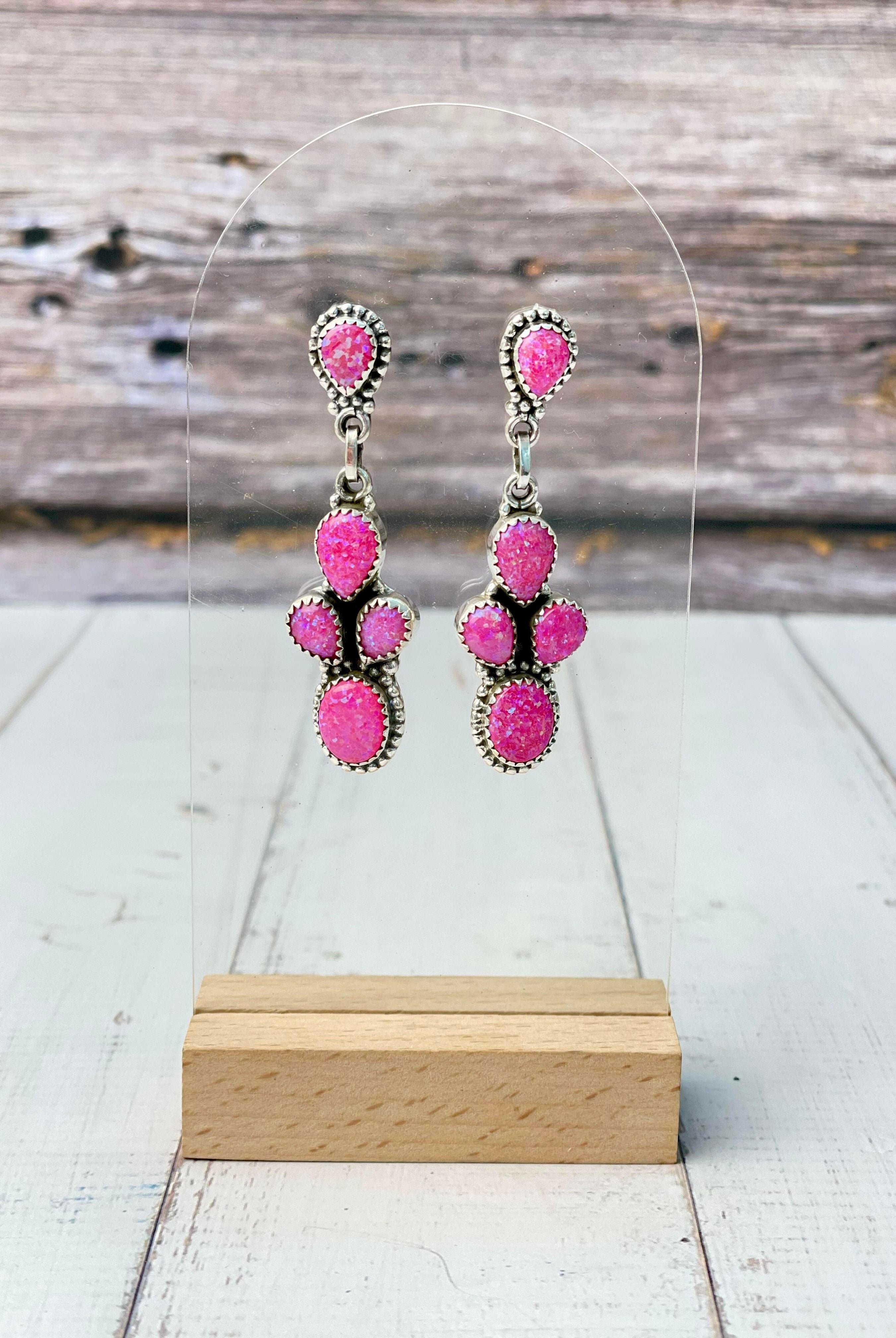 Stone Cluster Drop Earrings-Earrings-Krush Kandy, Women's Online Fashion Boutique Located in Phoenix, Arizona (Scottsdale Area)