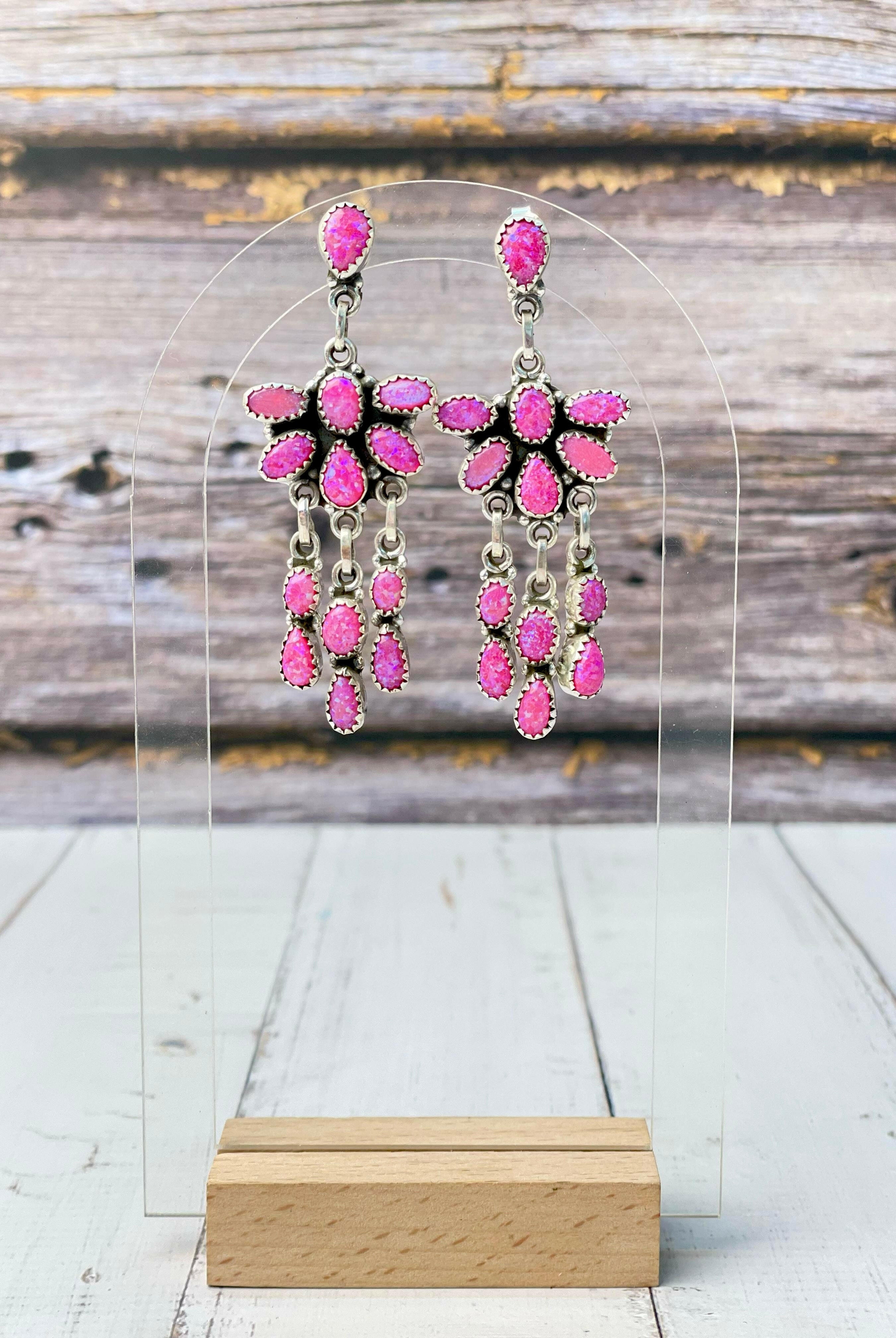 Talia Stone Drop Chandelier Earrings-Earrings-Krush Kandy, Women's Online Fashion Boutique Located in Phoenix, Arizona (Scottsdale Area)
